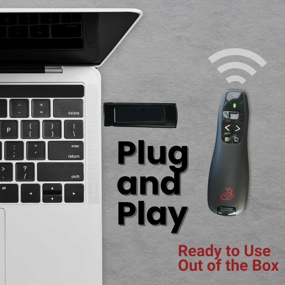 Red Star Tec PR-819 Wireless Remote Presentation Clicker - Office Computer Slide Changer and Slide Advancer Presenter with Laser Pointer image number 4