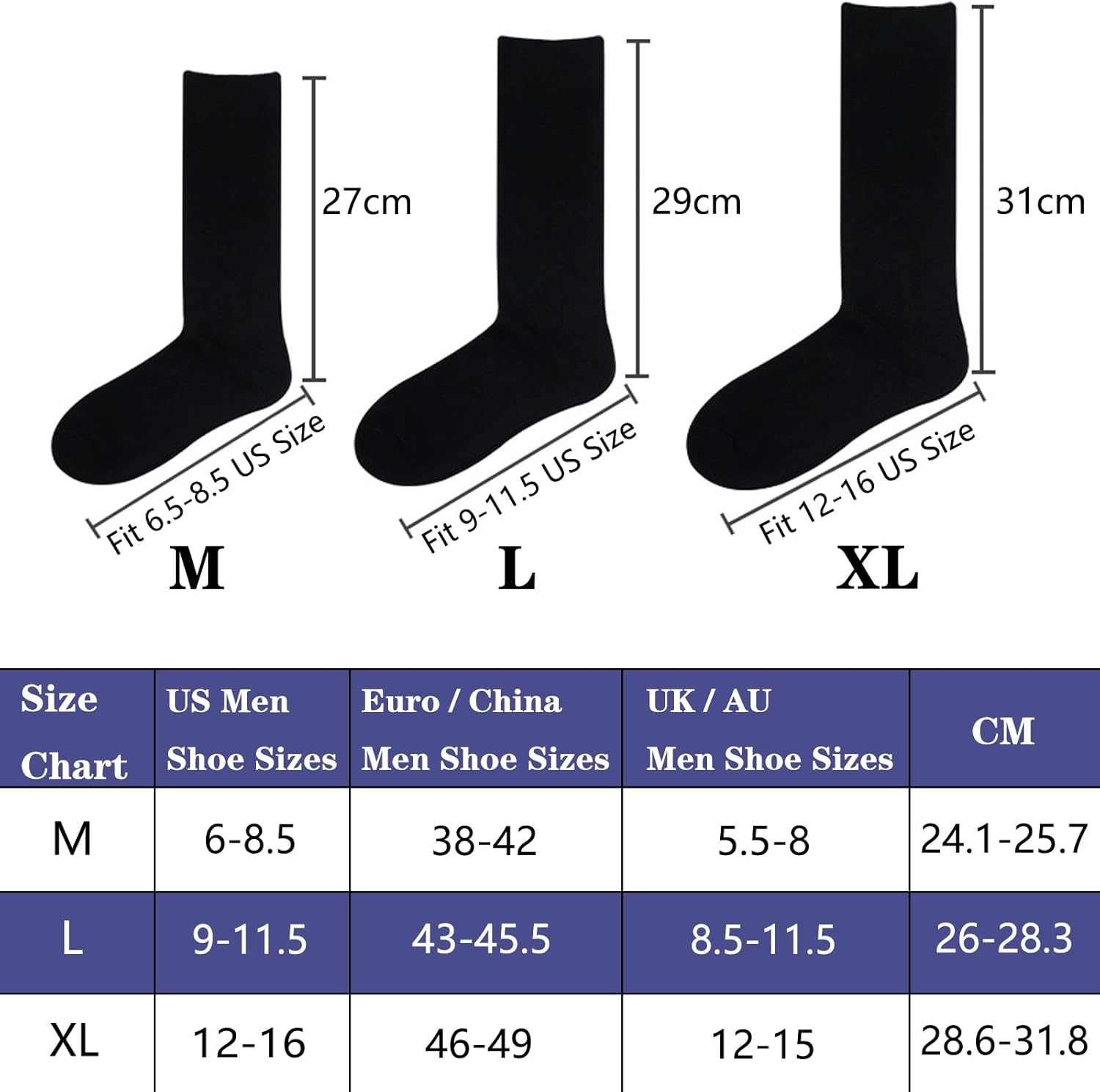 Men'S Dress Socks 5 Pairs Mens Cotton Calf Business Formal Socks Soft Breathable Athletic Long Crew Casual Socks