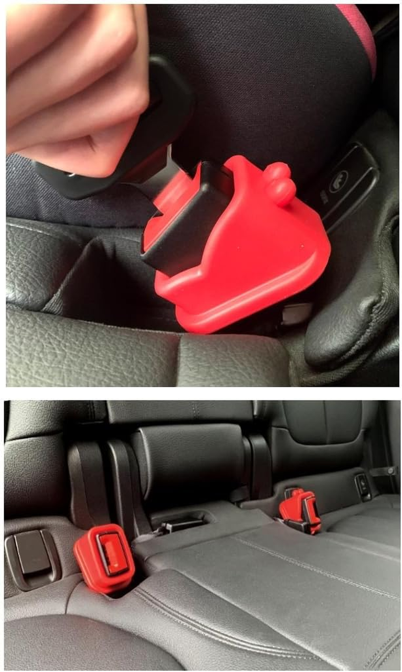 2 PCS Car Seat Belt Buckle Holder, Silicone Auto Seatbelt Buckle Booster, Easy Access Seat Belt Buckle Guard Cover for Kids, Universal Safety Seat Accessories for Most Cars (Black, One Size) image number 3