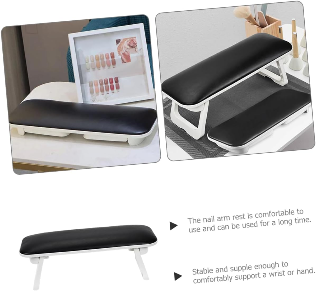 PACKOVE PU Hand Rest Cushion for Nails Foldable Slip Manicure Arm Pillow Durable Smooth PU Surface Easy Clean Hand Pillow for Nail Art Salon and Home Use image number 1