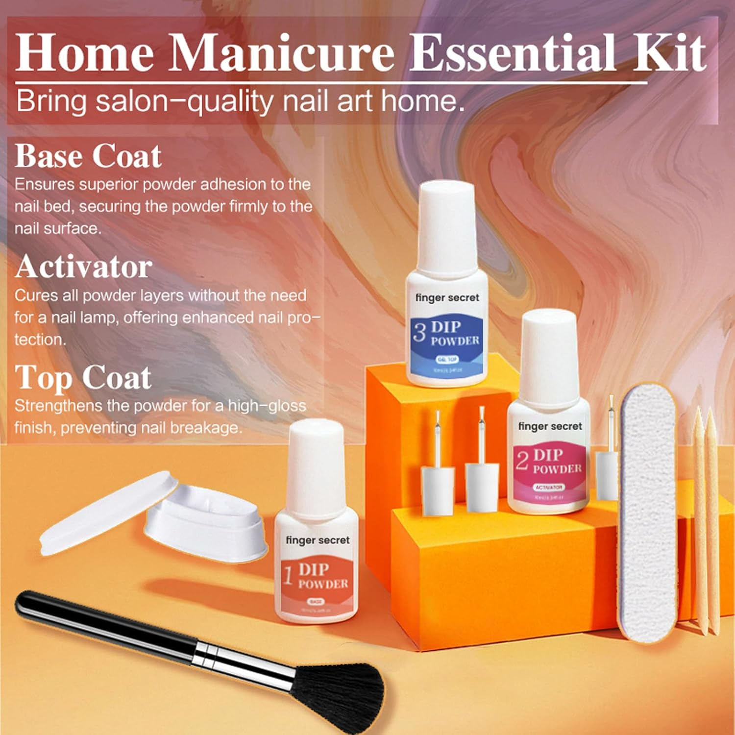 Dip Powder Nail Kit, 10G/0.35Oz, 4 Colors, No Lamp Needed image number 4