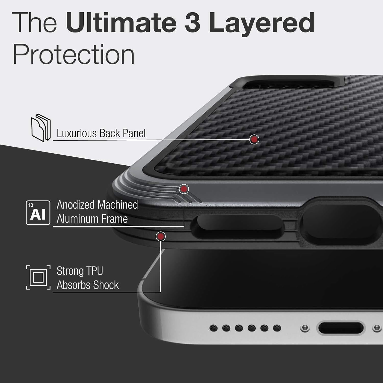 Raptic Lux Case Iphone 12 Pro Max (6.7) Black Carbon image number 3