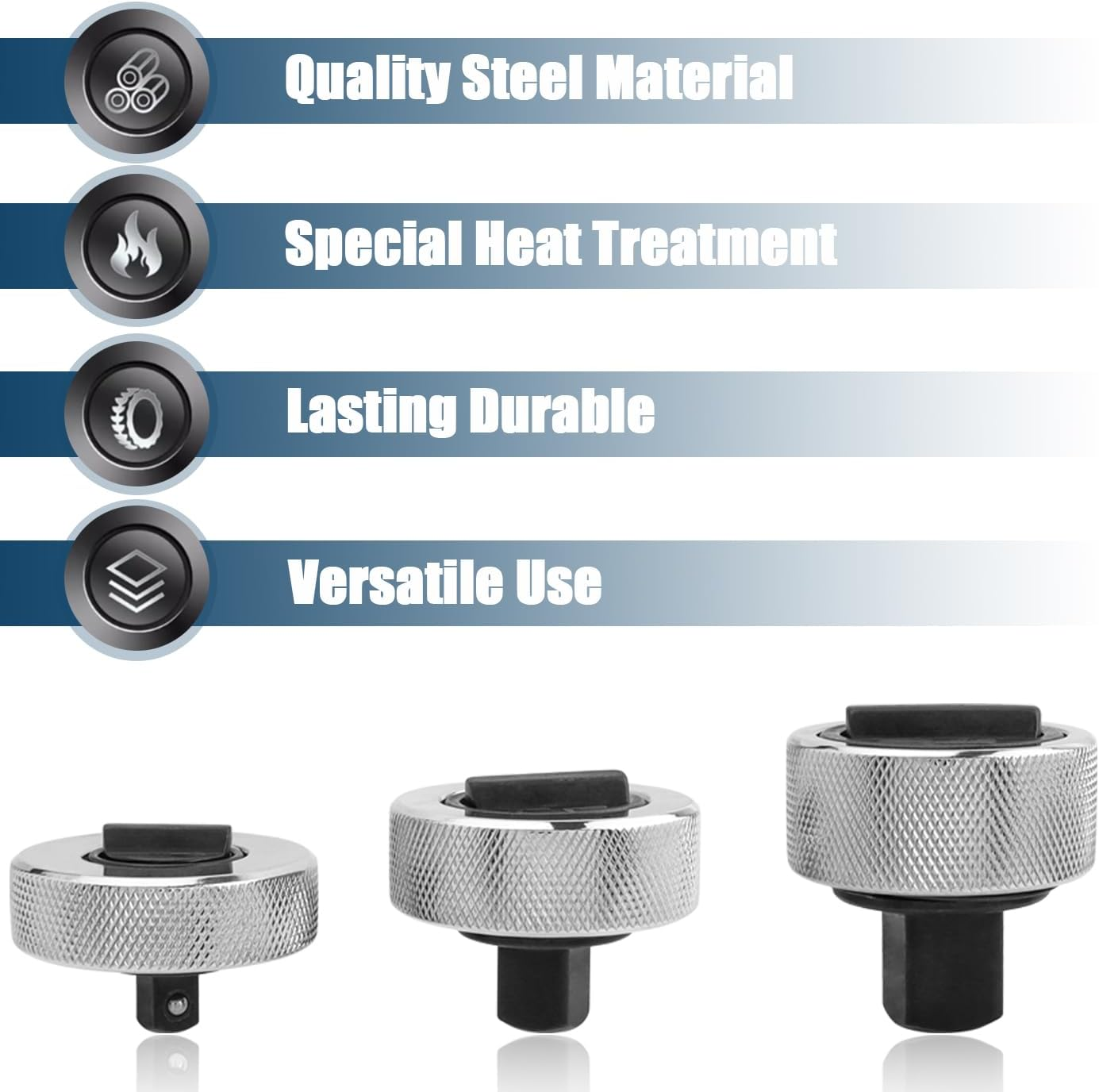 Bestgle 3 Pcs Reversible Thumbwheel Ratchet Wrench Set Palm Ratchet Wrench Finger Mini Ratchet Thumb-Wheel Ratchets Auto Car Repair Hand Tool, 1/4&rdquo; 3/8&rdquo; 1/2&rdquo; Drive Ratchets image number 5