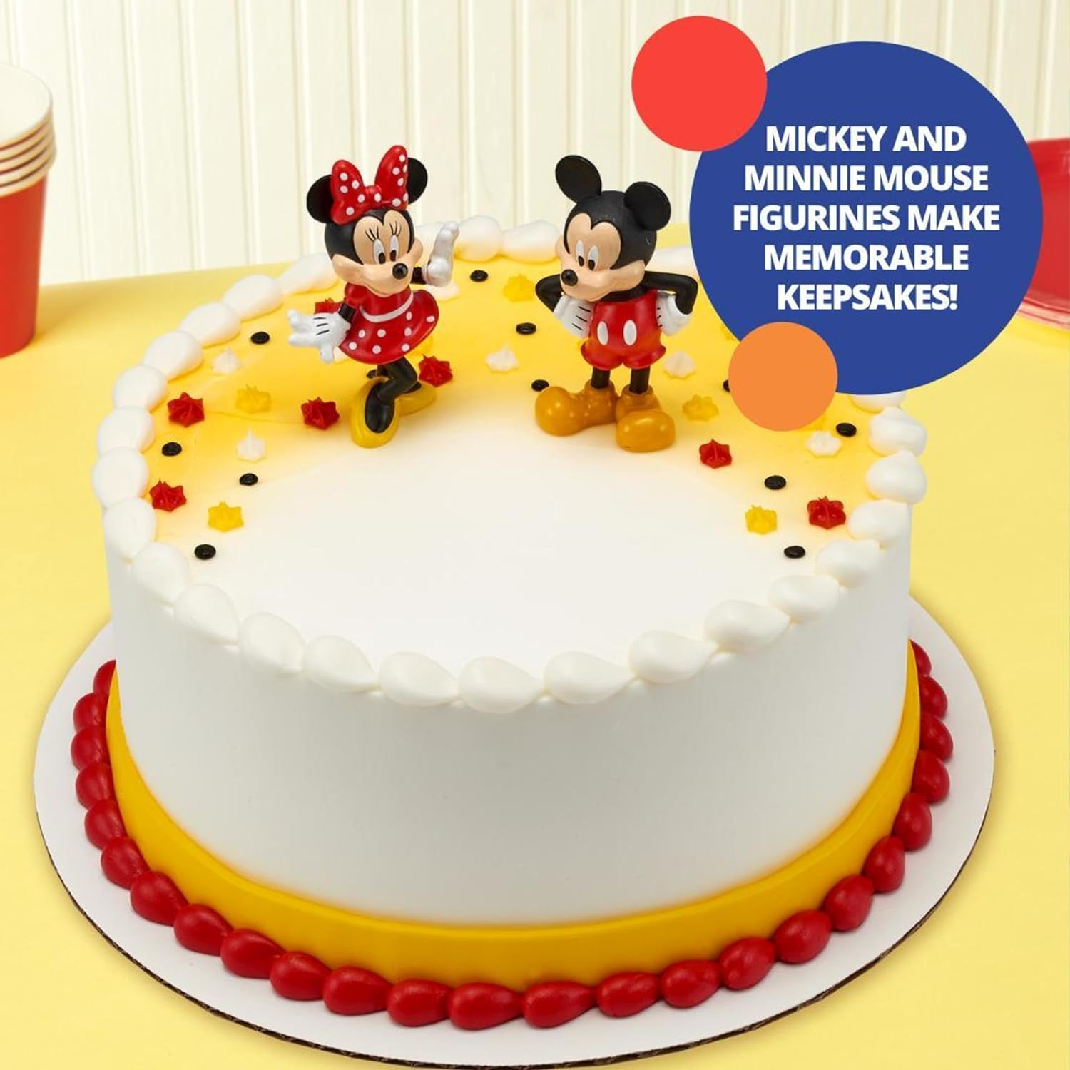 Decoset&reg; Disney Mickey Mouse and Minnie Mouse Cake Topper, 2-Piece Topper Set, Durable Food-Safe Plastic image number 3
