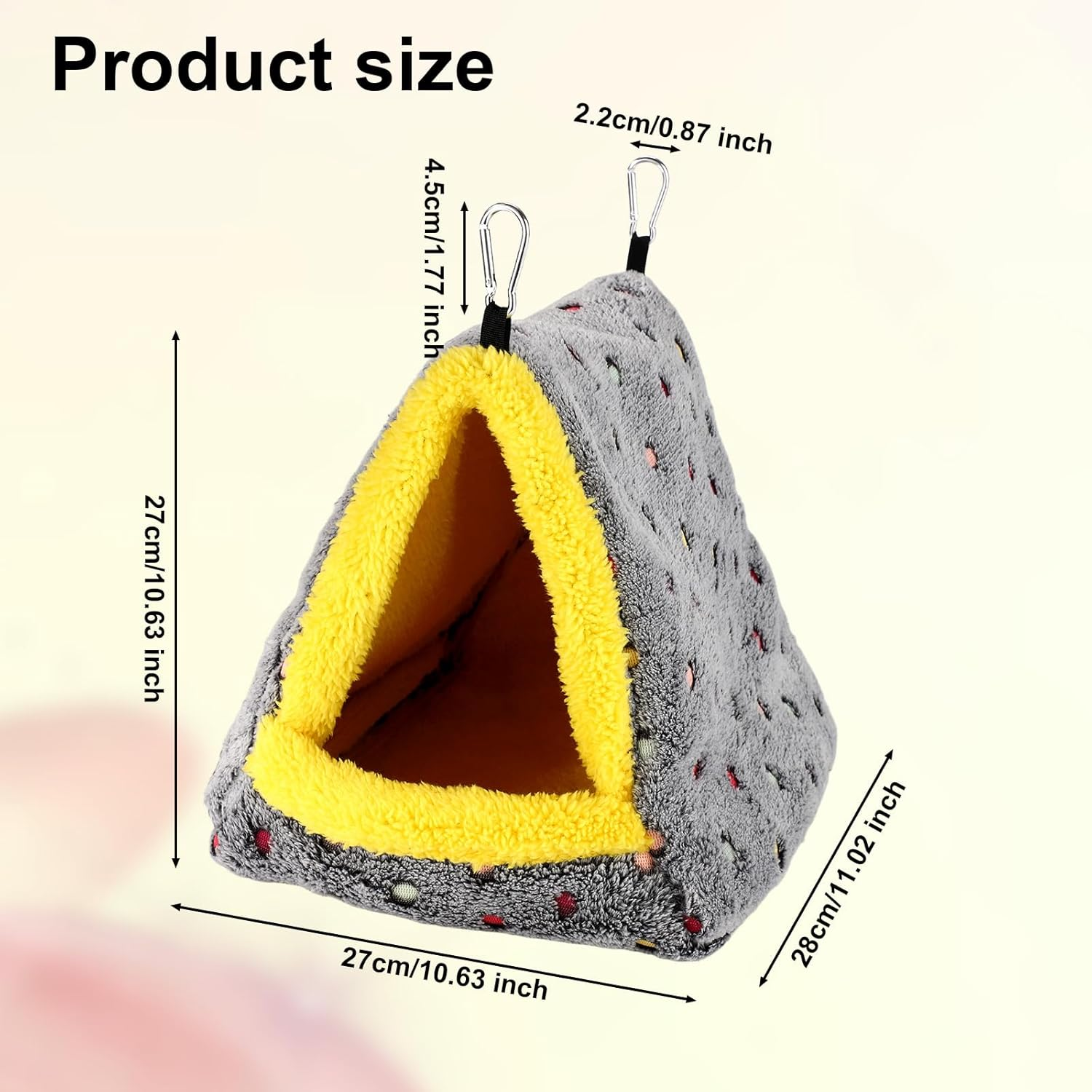 Warm Bird Nest House, Cozy Bird Hanging Hammock with 2 Carabiner Plush Pet Cave Hammock Cage for Cockatiel Parakeet Lovebird Conure