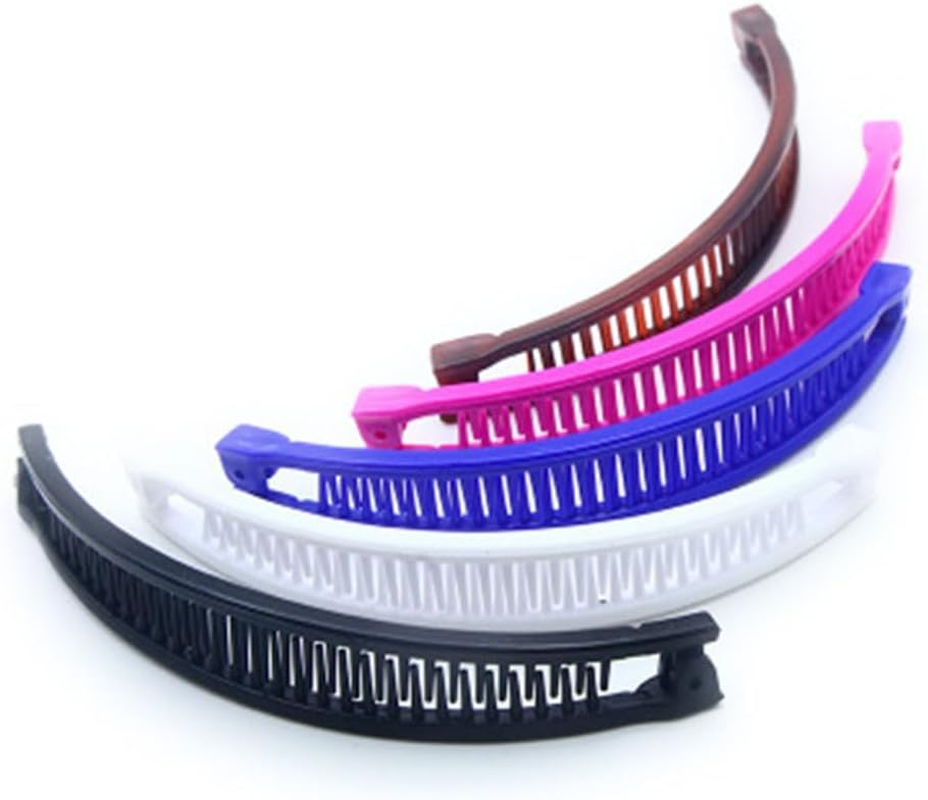 Black and Brown Hair Claws Vintage Combs Tool for Thick Curly Hair Long Hair Clips Banana Hair Comb Fish Handle Slide Hair Clips Claws Set for Women Accessories image number 4