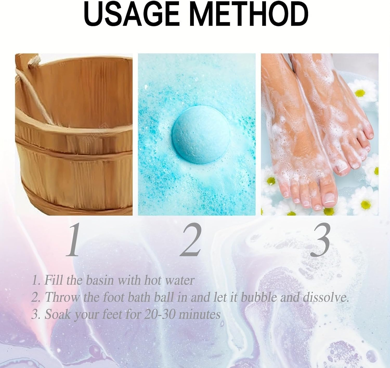 12-Pack Organic Foot Bath Bombs with Bath Salt | Infused with Essential Oils | Relieves Dry Cracked Feet, Athletes Foot, Foot Odor & Soothes Tired Sore Feet image number 1
