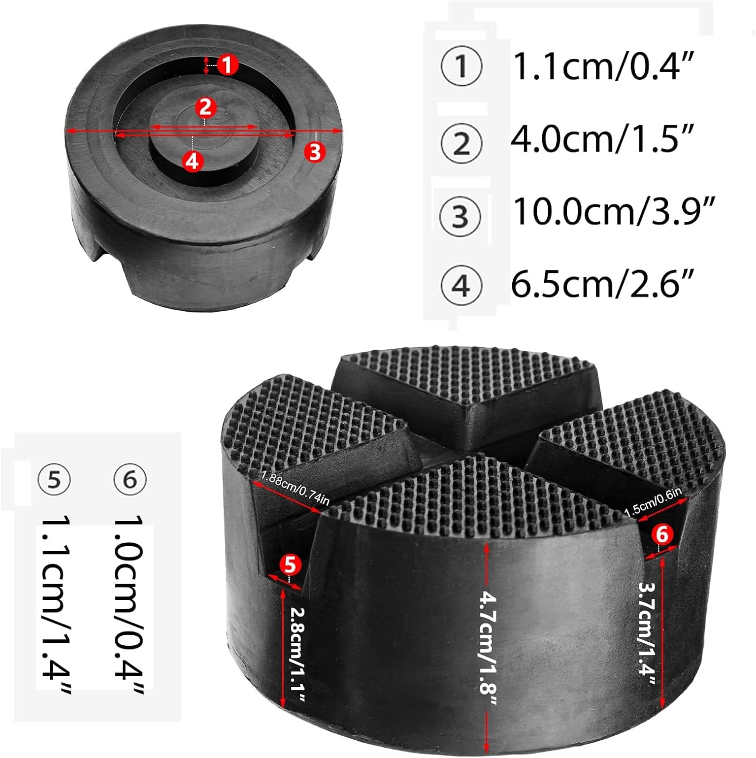 Lyfengdeam DIY Car Universal X-Slot Jack Pad Rubber Frame Rail Adapter Protector Pinch Weld Side Car Lifting anti Slip Design Floor Support 10X4.7Cm Trolley image number 1