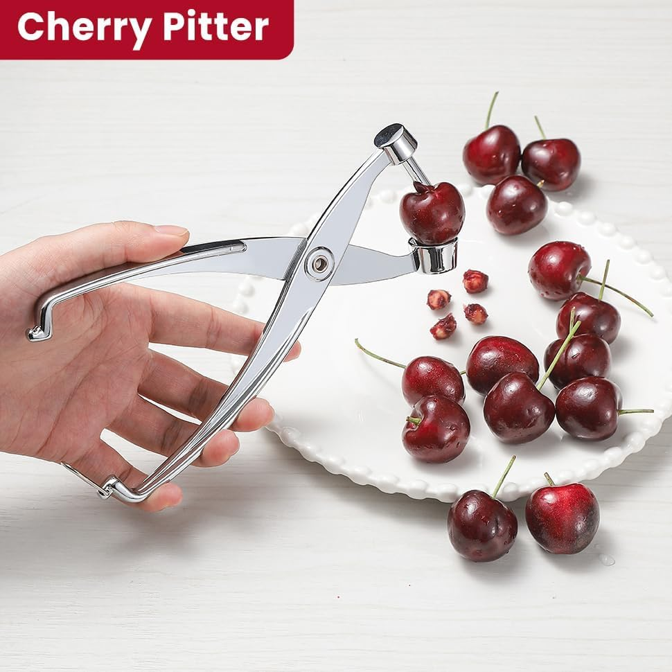 Cherry Pitter Cherry Picker Easy to Use,Heavy Duty Cherry Tool All Metal Construction, Easy to Clean, for Pitting Cherries, Olives, Kitchen Tool