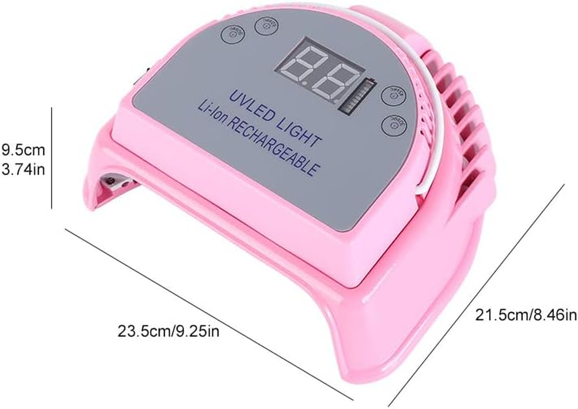 LED Nail Dryer, Cordless Gel Polish Led Nail Lamp with Smart Timing, 36 Double Light Source Light Beads, Gentle and Does Not Hurt the Skin, for Salon Home Party(Pink) image number 2