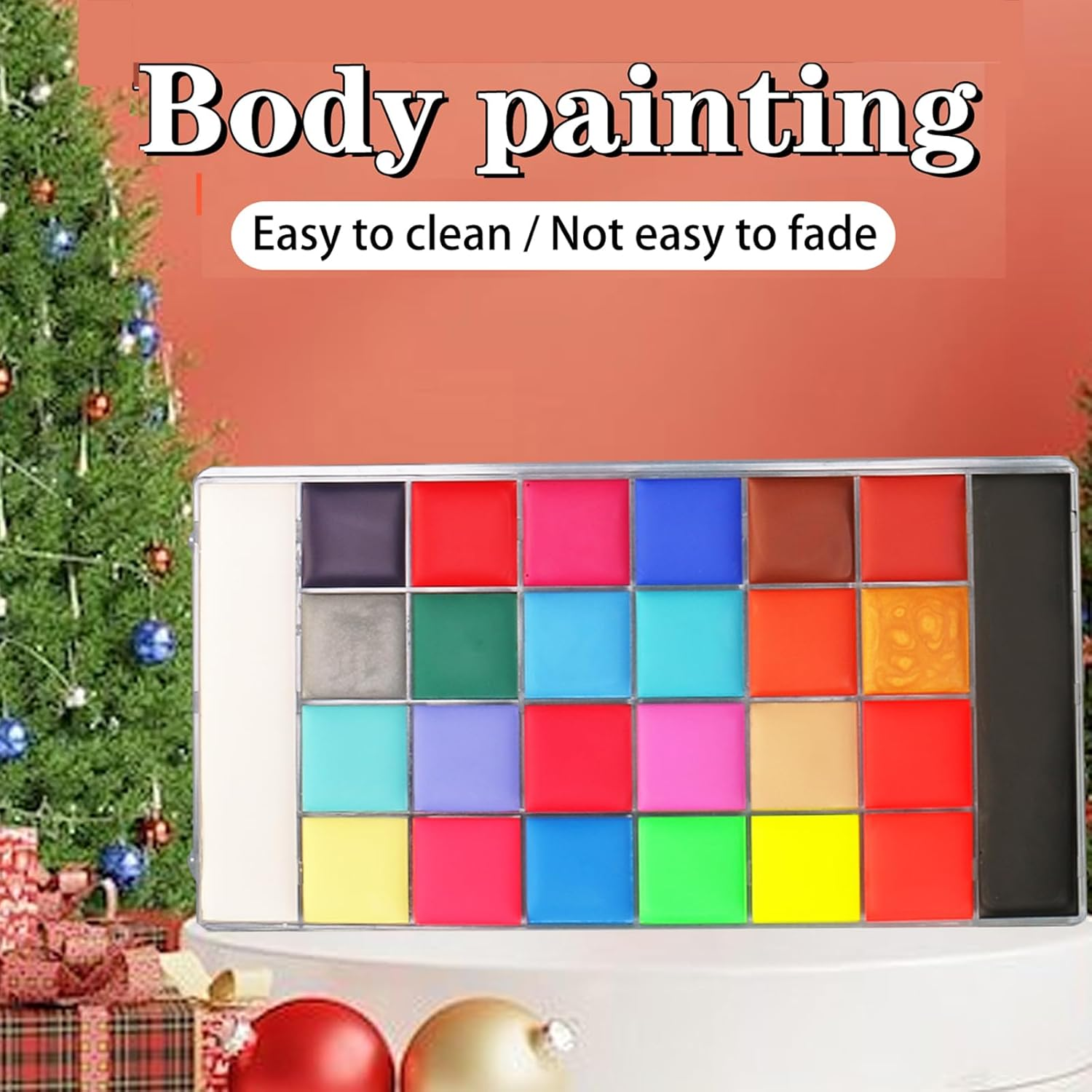 Face Painting Kit-26 Colors Body Face Paints Palette with 10 Professional Artist Brush and Stencils,Non Toxic Facepaint for Kids Adult for Halloween Cosplay Christmas Party SFX Arty Stage Makeup image number 1