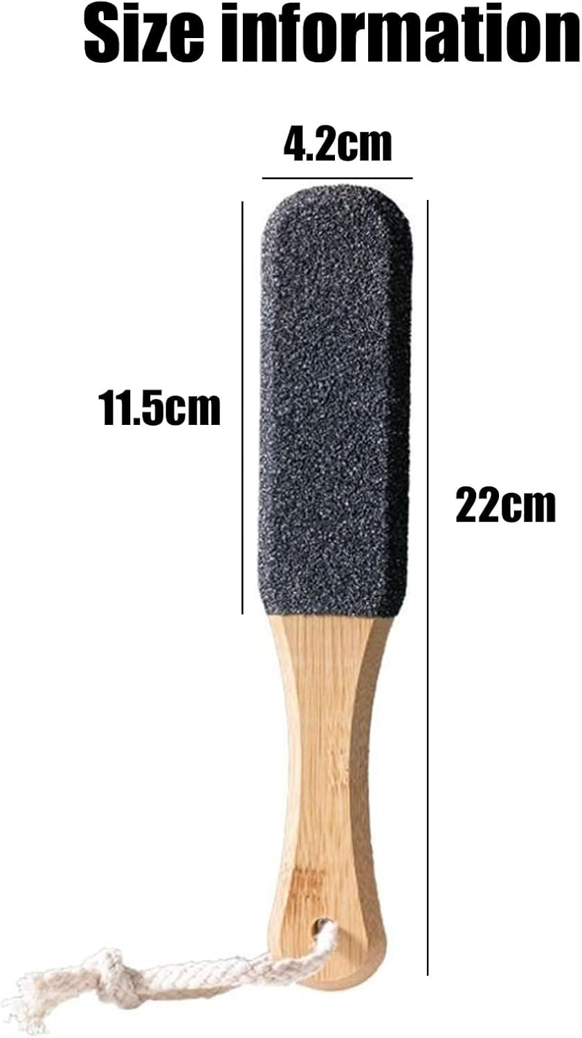 Foot Pumice Stone Pedicure File with Ergonomic Wooden Handle for Smoother Feet and Hands Dead Skin Remover Callus Scraper Foot Scrubber Heel Sander 1 PCS Black