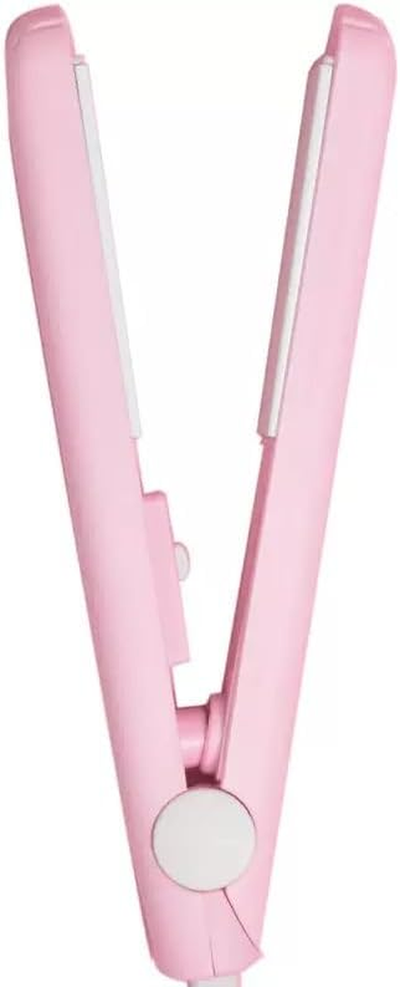 Cute Pink Werdeny Mini Ceramic Hair Curler & Straightener, 2-In-1 Curling Iron with 1/2 Inch Barrel for Short and Fine Hair image number 1