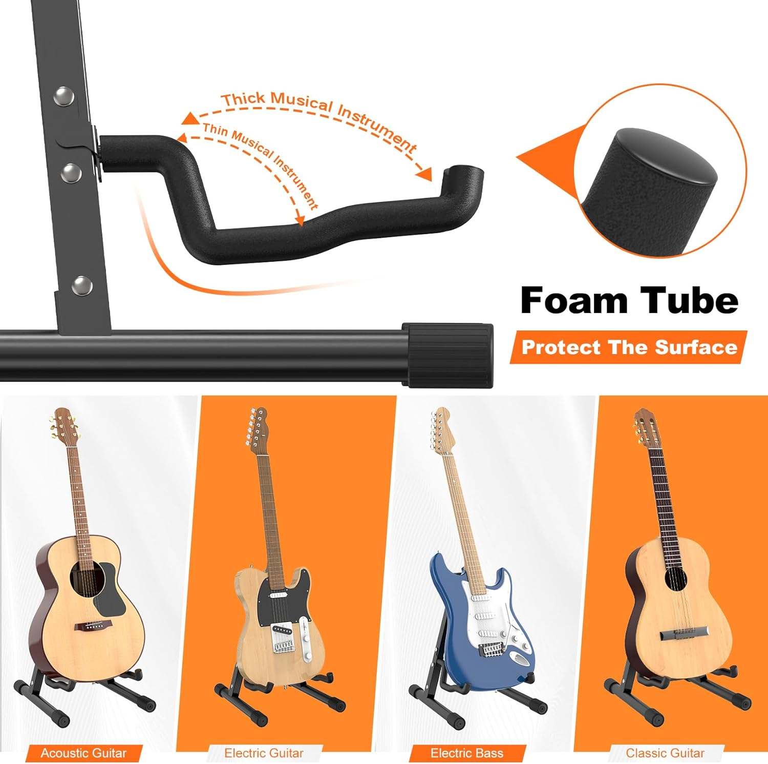 GLEAM Guitar Stand - Folding a Frame for Guitars and Bass image number 5