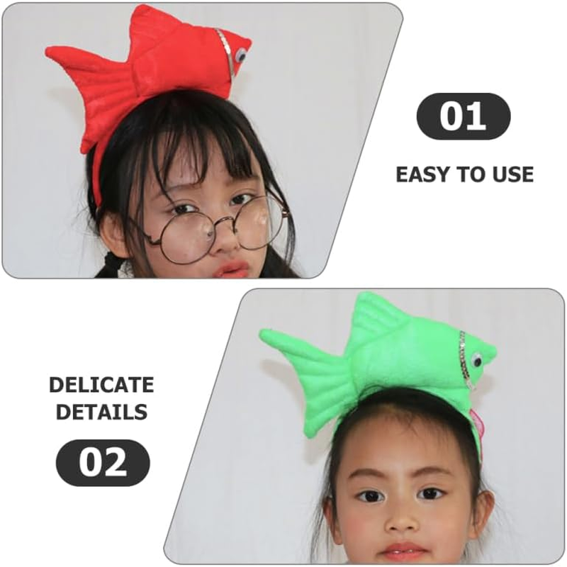 Baluue Cartoon Fish Headband Kids Party Hair Accessory Cosplay Headdress Cute Animal Shaped Hair Hoop for Festivals and Everyday Wear image number 3