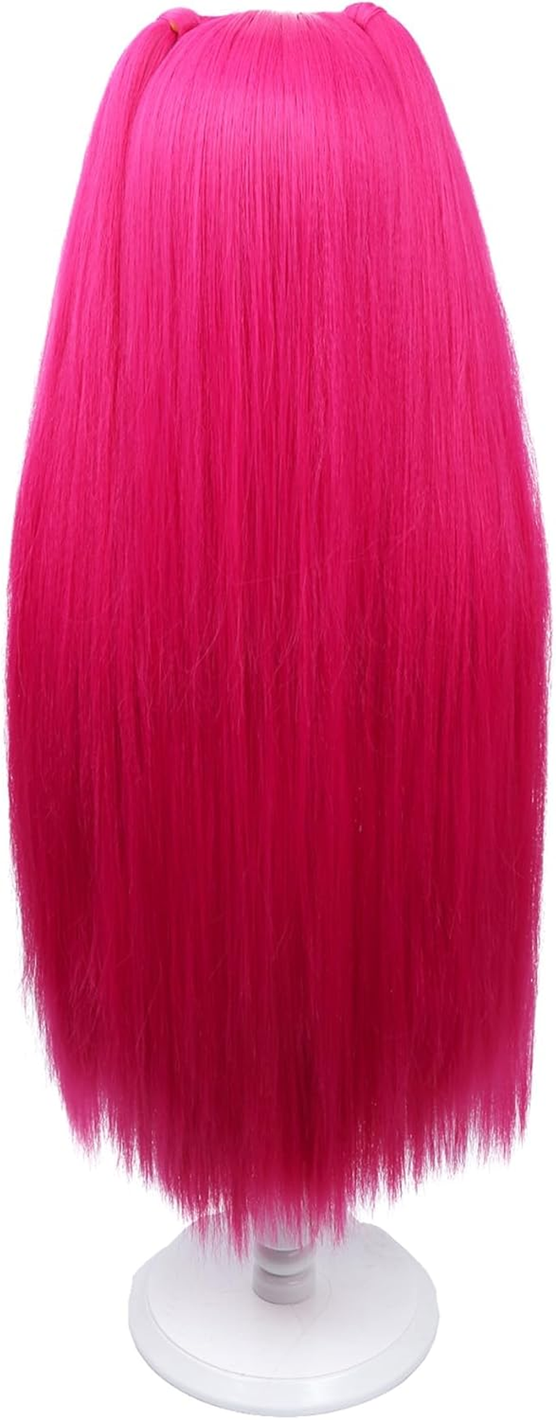 Long Hot Pink Wigs for Kids Girls Cartoon Movie Halloween Cosplay Wigs, for Girl, Women, Christmas, for Holiday Party image number 3