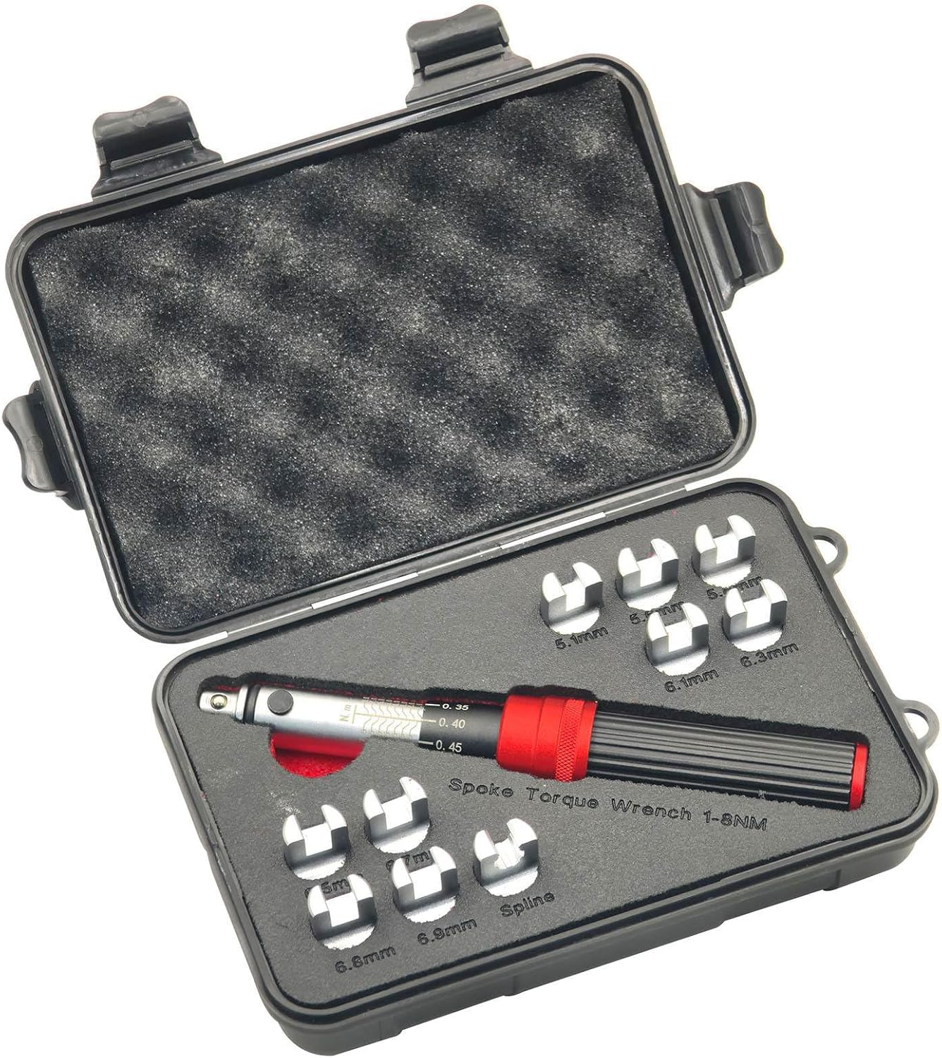 Jectse Spoke Torque Wrench, Motorcycle Spoke Wrench with 5.1-6.9Mm + Spline 10 Adjustable Heads, Alloy Steel, for Motorcycle & Bike image number 6