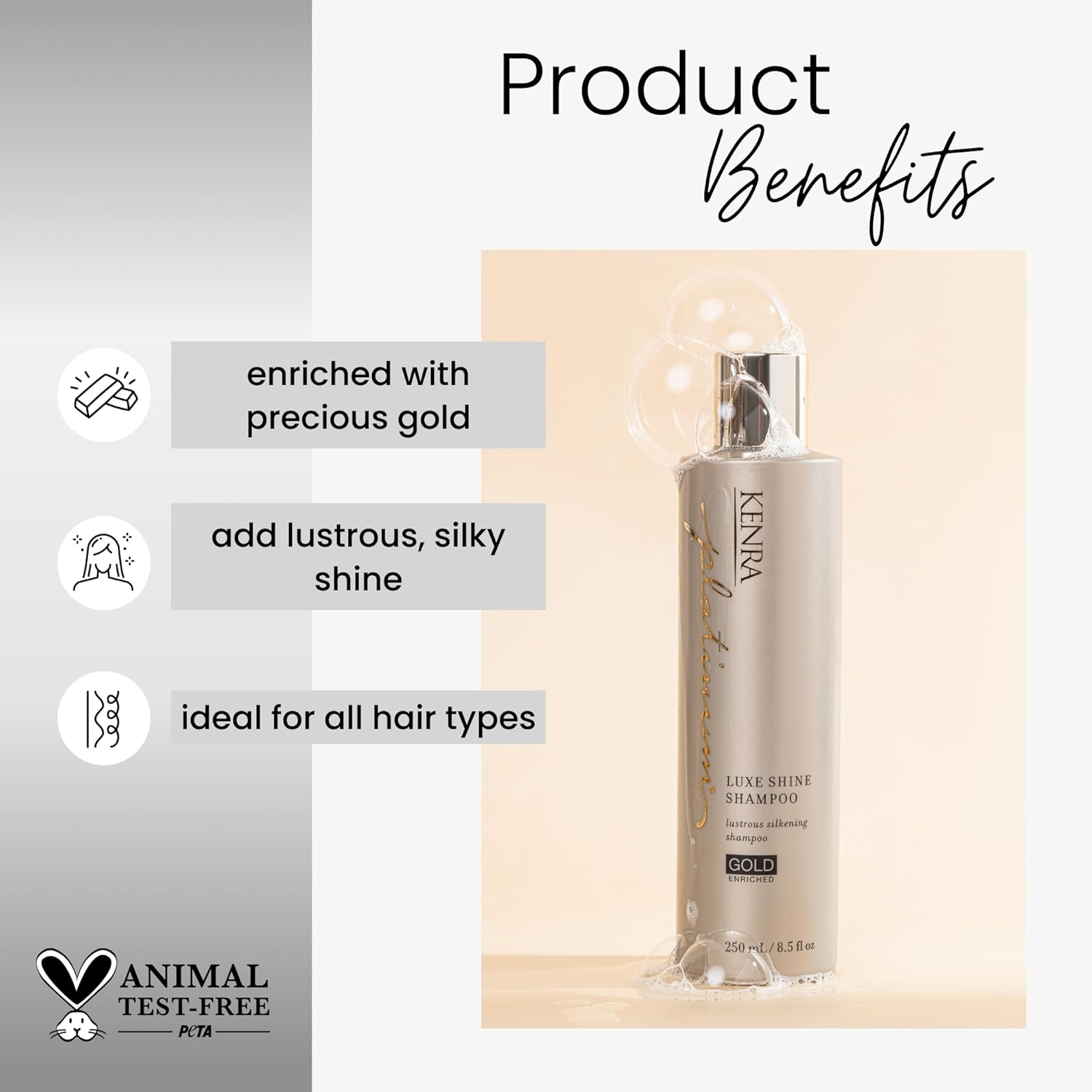 Platinum Luxe Shine Shampoo by Kenra for Unisex - 8.5 Oz Shampoo image number 5