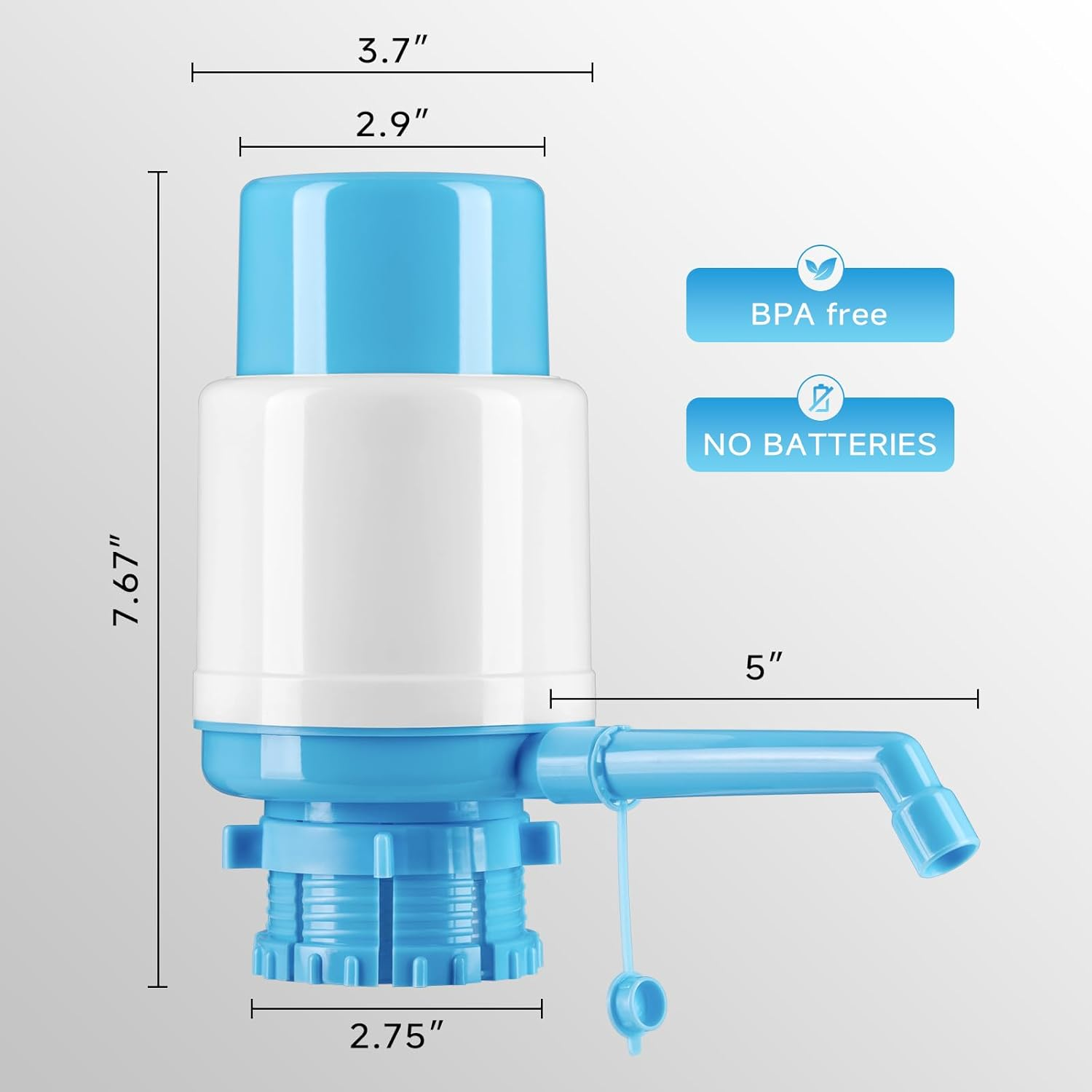 Water Bottles Dispenser Blue Manual Hand Pressure Drinking Fountain Pressure Water Press Pump image number 1