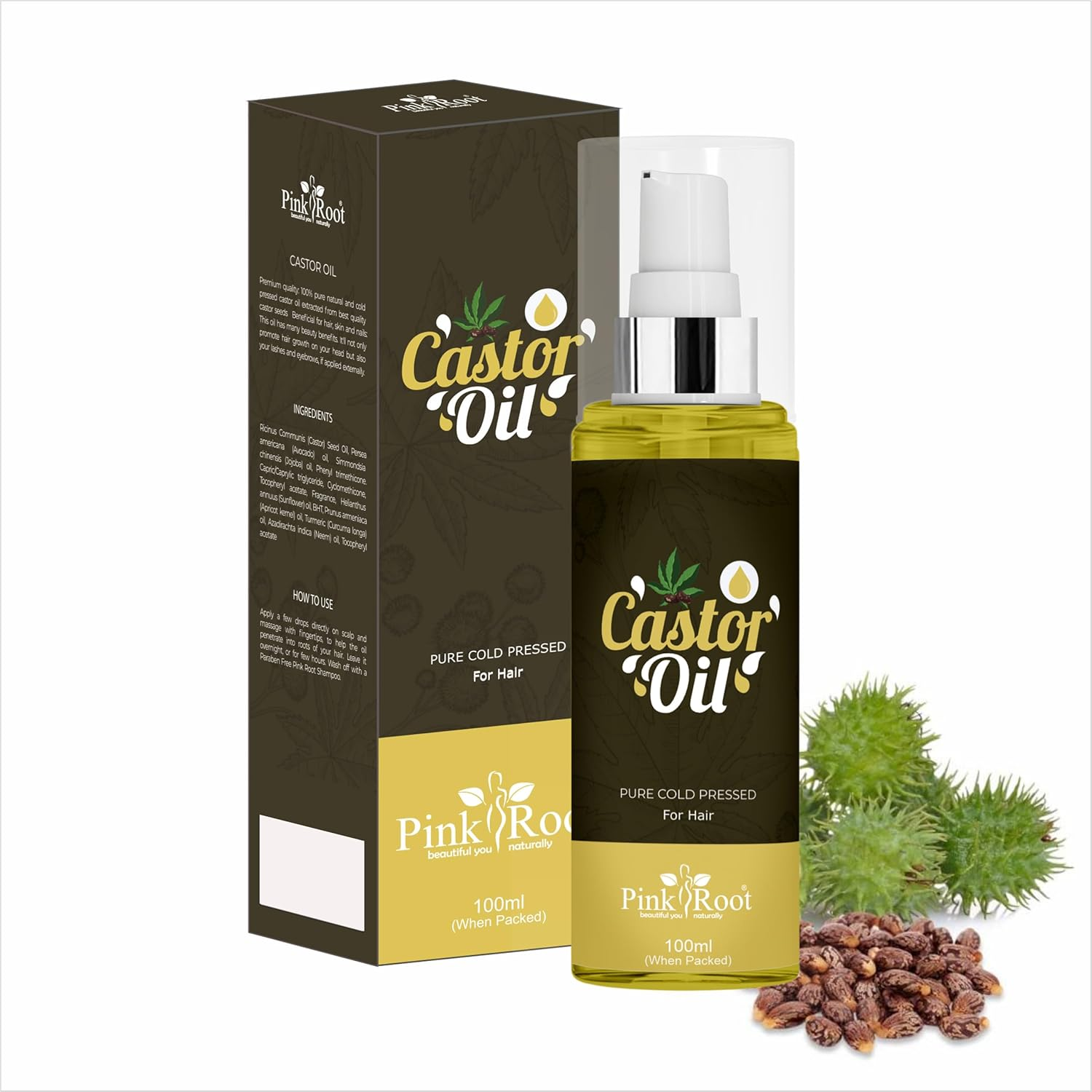 Pink Root Castor Oil 100Ml, Pack of 1