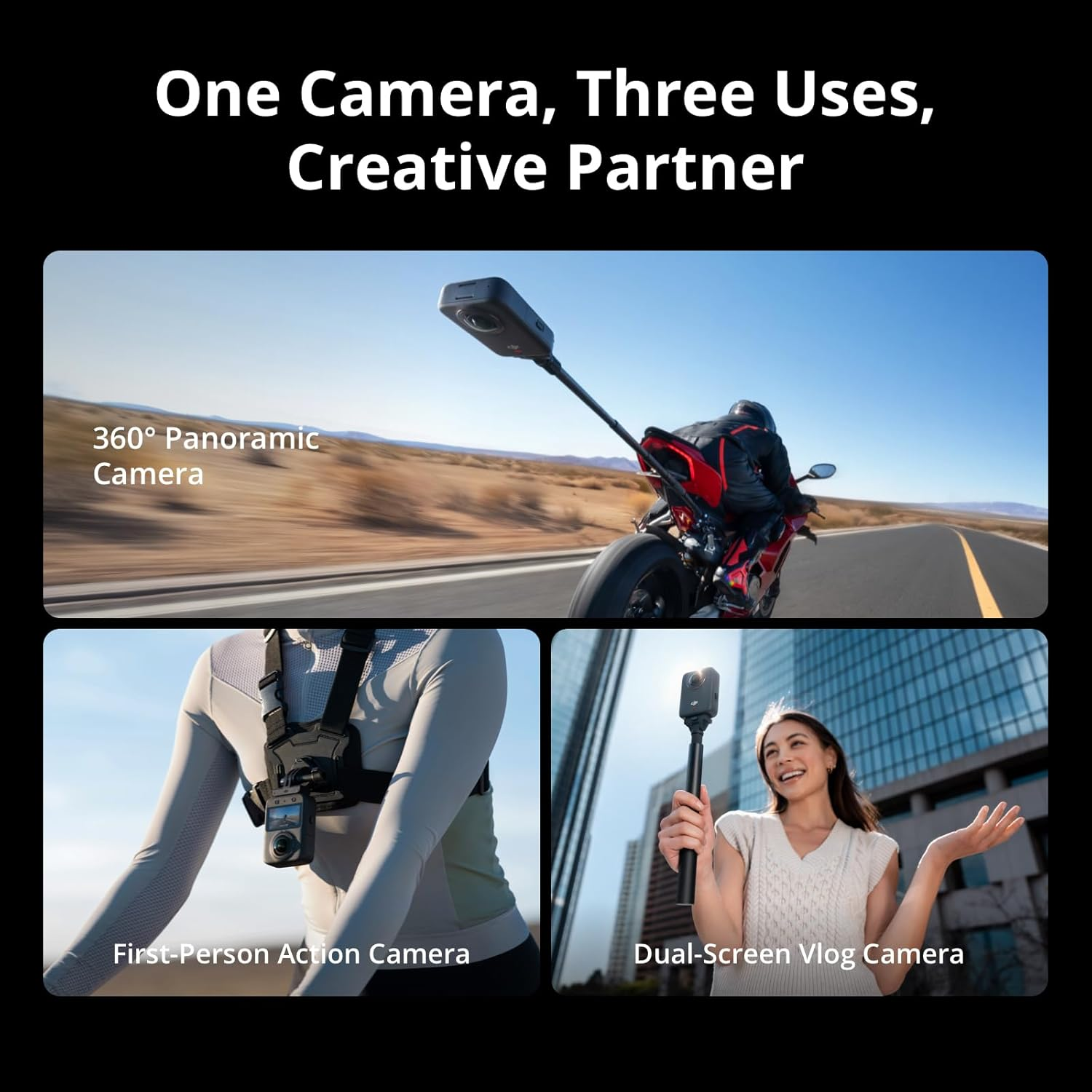 DJI Osmo 360 Standard Combo, 360 Camera with 1-Inch 360&deg; Imaging, Native 8K 360&deg; Video, 4K/120Fps & 170&deg; Boost Video, 120MP 360&deg; Photo, 100-Min 8K Recording, Waterproof, Action Camera for Sports, Vlog image number 1