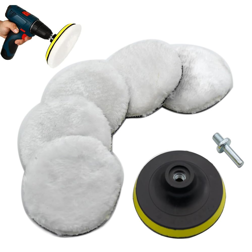 7Pcs Wool Polishing Buffing Pad Set for Car Polisher Buffer Wheel image number 6
