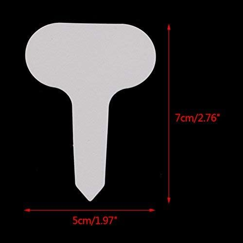 KINGLAKE 100 Pcs White Plastic Plant Labels Waterproof T-Type Plant Tag Nursery Flower Garden Labels image number 4
