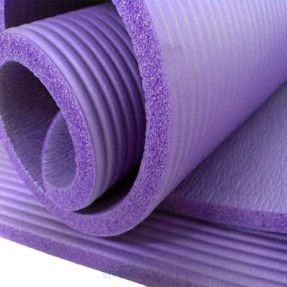 LEDON Thick 15MM Yoga Mat - NBR Non-Slip Exercise Mat for Yoga, Pilates & Home Workouts - High Density Foam with Carrying Strap - Cushioned Gym Mat for Knee & Joint Support (183X61Cm)