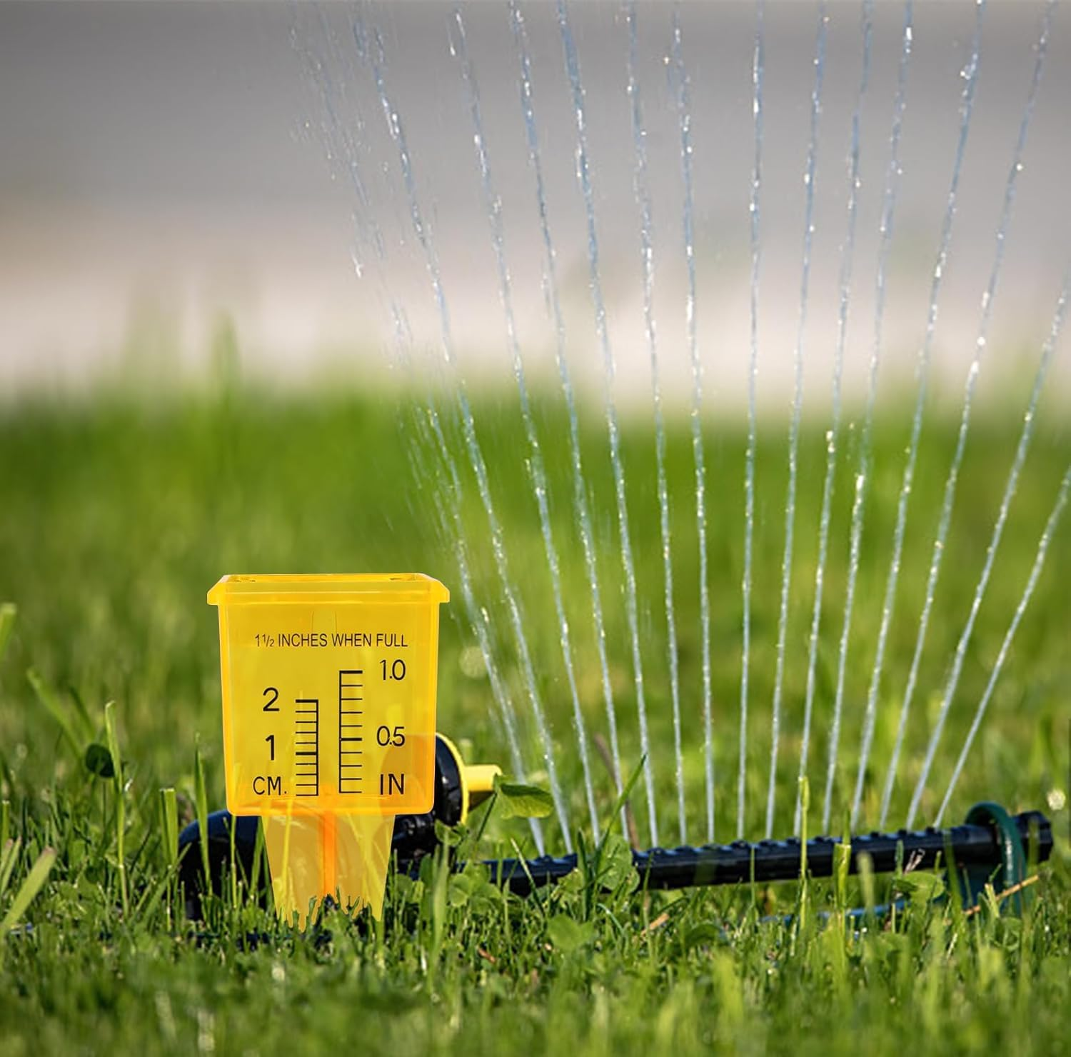 10PCS Rain Gauges, Bright Yellow Reusable Rain Gauge, Transparent Outdoor Water Measuring Tool for Garden, Lawn & Backyard, Accurate Sprinkler Gauge Instrument image number 5
