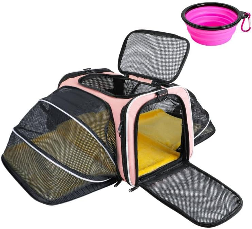 Slowton Cat Carrier - Expandable Pet Travel Carrier - Foldable Cat Carrier with Fleece Pad for Cats Dogs Other Animals image number 1