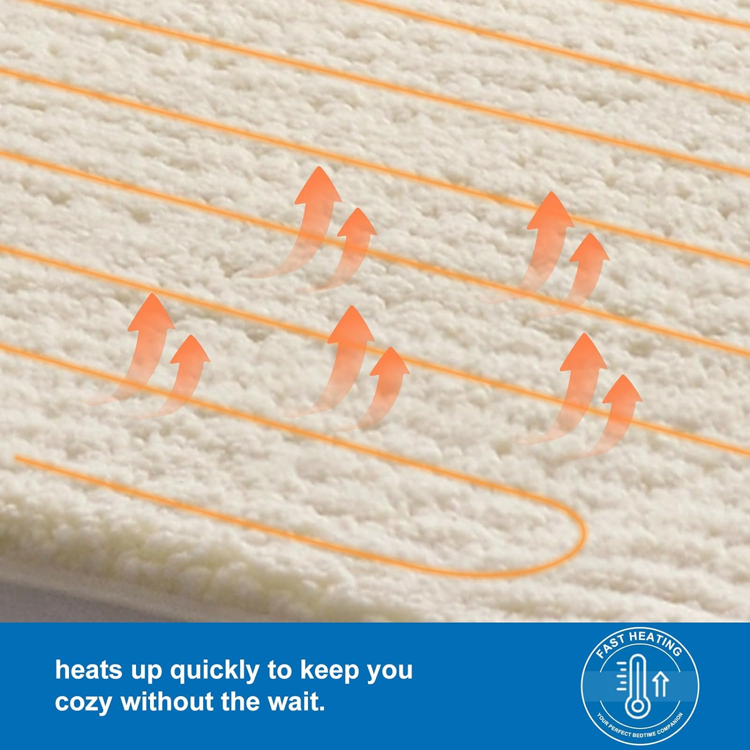 RHEIN HOME Heated Blanket King Size 203&times;182Cm Electric Blanket Fleece Top Multizone Dual Control Fitted Heated Underblanket with Timer Machine Washable Bed Warmer with Gift Bag image number 6