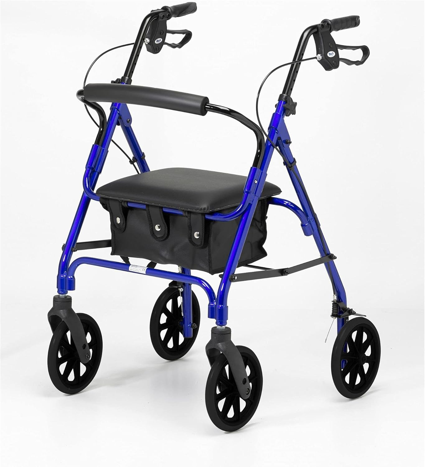 Days 105 Wheeled Rollator, Mobility Aid for Disabled or Elderly, Lightweight, 8" Wheels, Red