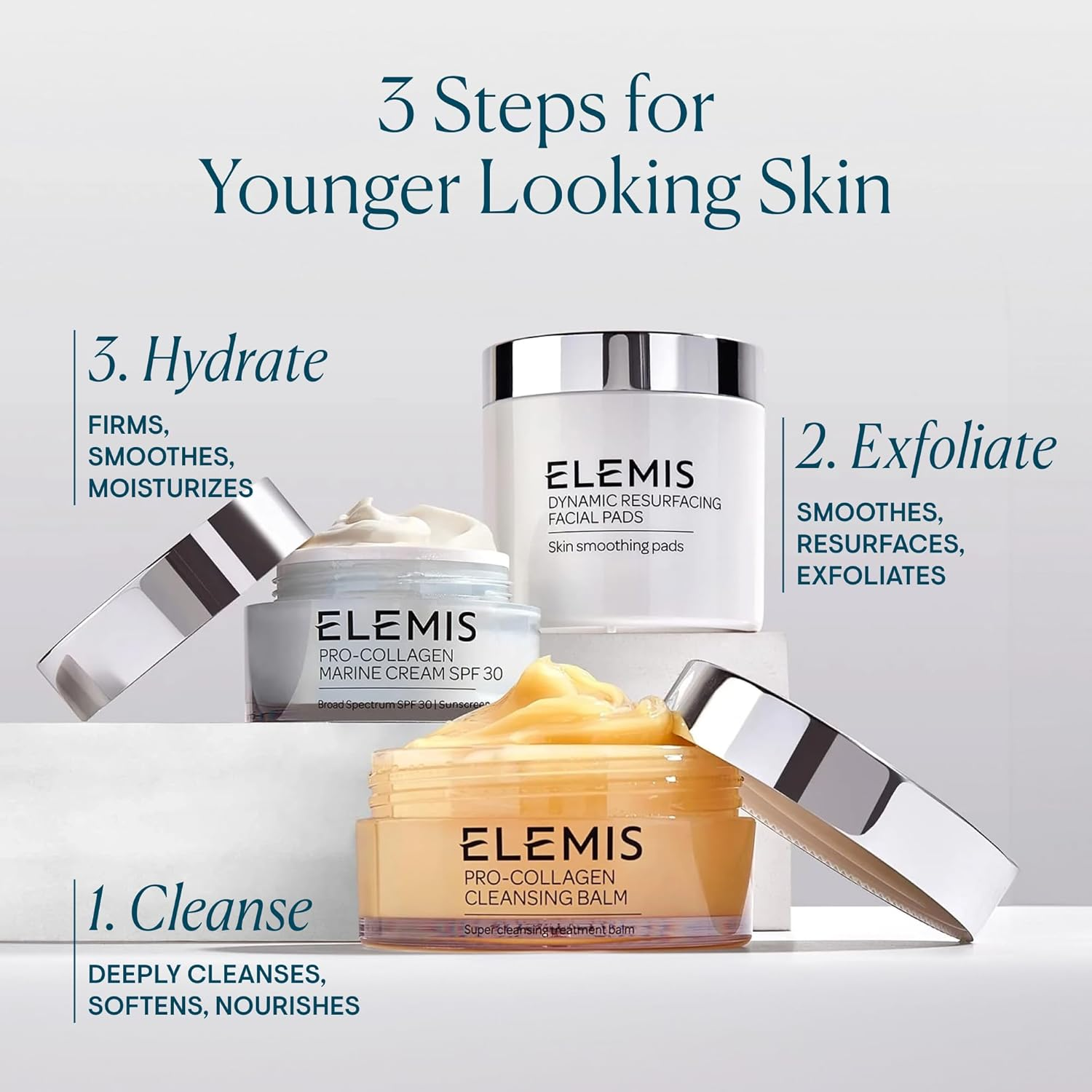 ELEMIS Pro-Collagen Cleansing Balm, 3In1 Melting Facial Cleanser for Deep Cleansing Wash, Infused with 9 Nourishing Essential Oils, Daily Moisturising Makeup Remover for Clean, Glowing Skin image number 5
