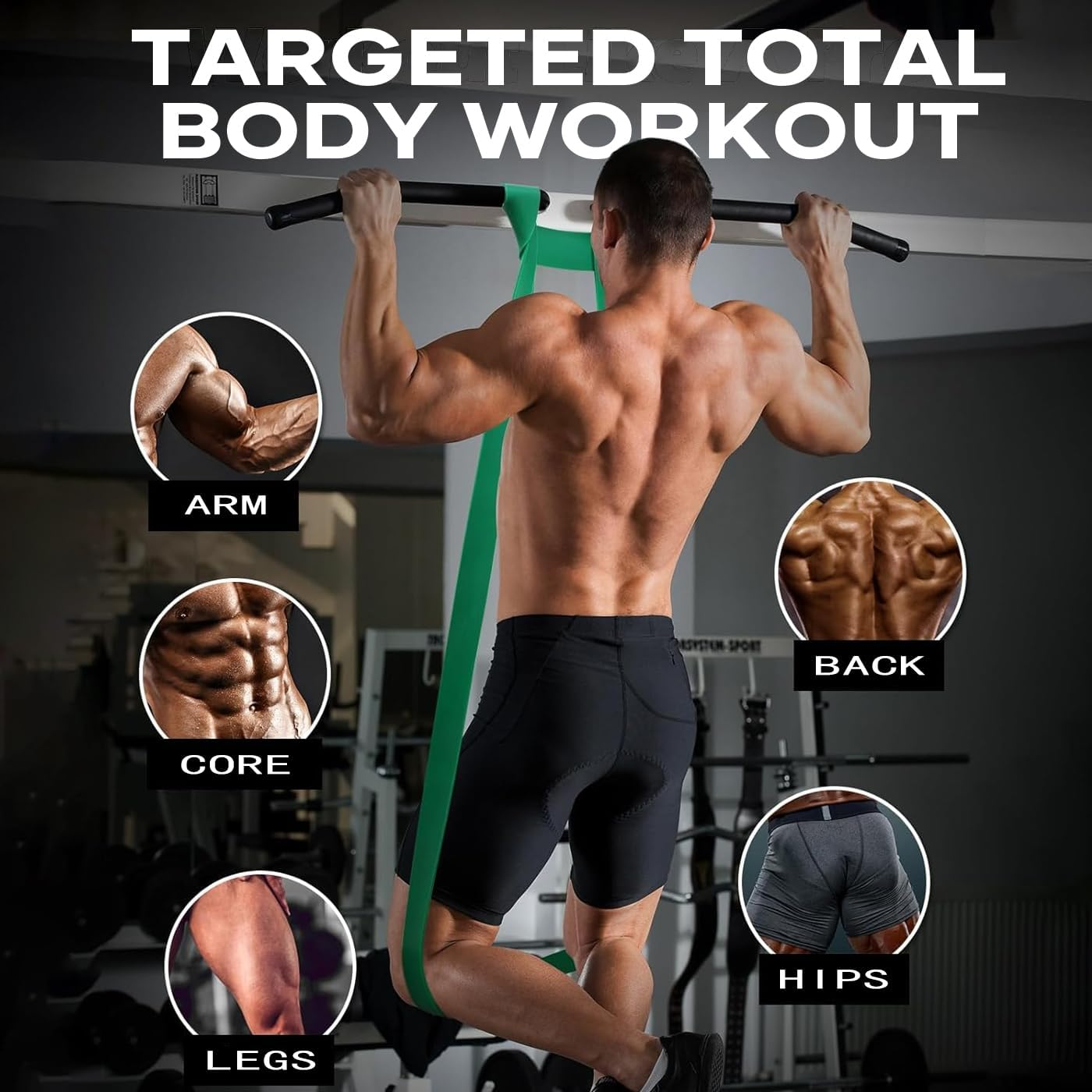 ZQZHDQ Resistance Bands Set 6 Pcs, Essential Power Bands, Resistance Band Exercise with Handles, Door Anchor, Suitable for Body Shaping, Yoga, Home Workouts image number 3