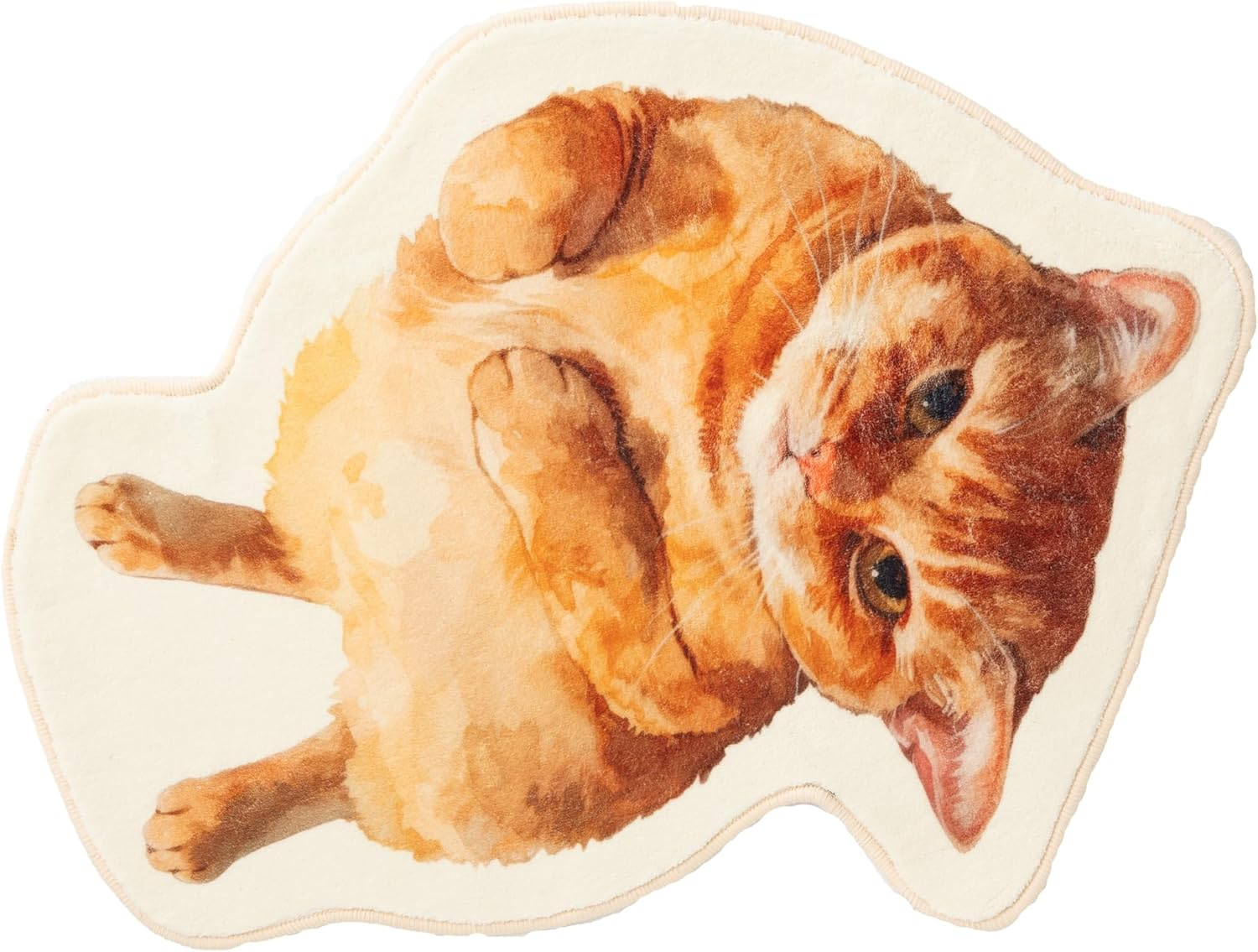 Jubilee Fluffy Plush Mat Sleeping Cat Design Non-Slip 100% Polyester Machine Washable image number 1