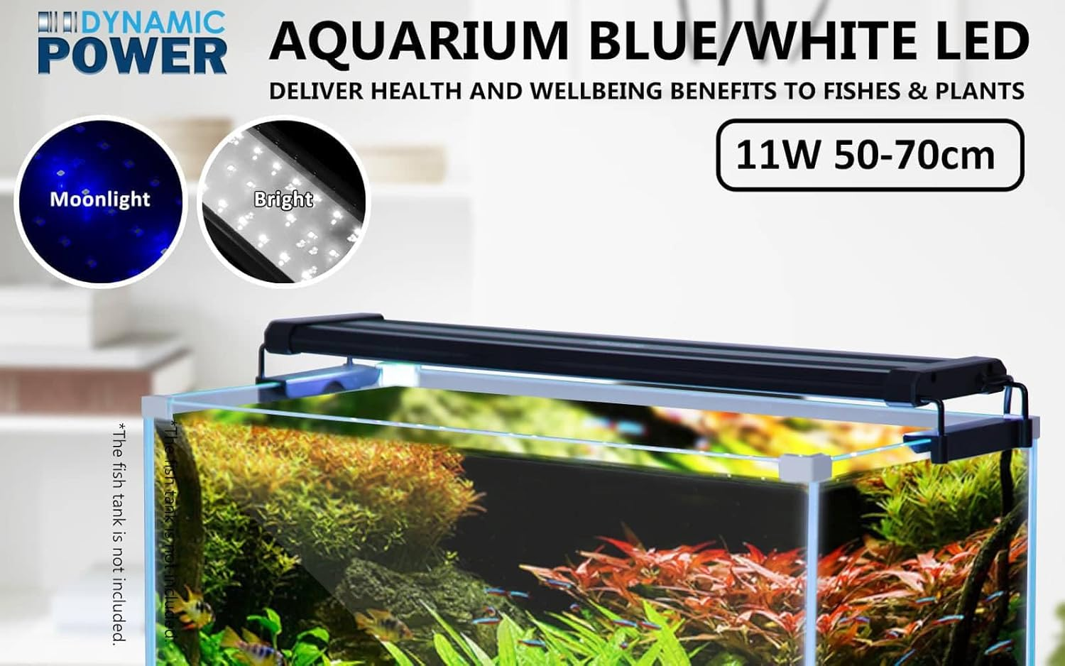 Dynamic Power 2 Set 11W Aquarium Blue White LED Light for Tank 50-70Cm image number 3