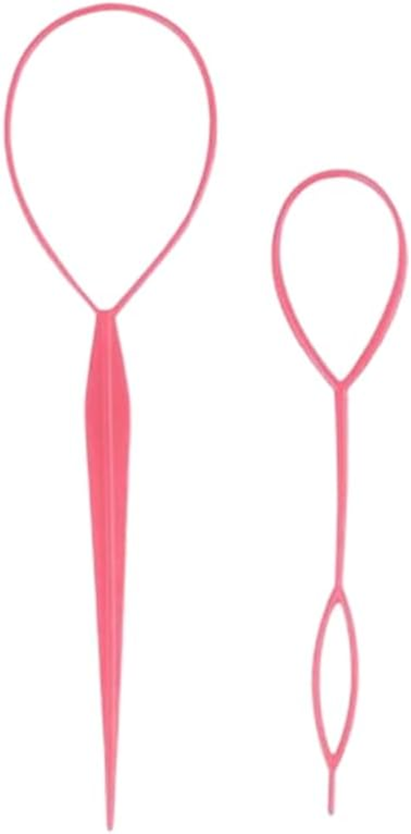 Quick Hair Looping Tail Tool 2Pcs French Braid Loop Ponytail Pull through Long Hair Holders Styling Maker Hair Braiding Topsy Tail Hair Styling Tools Kit Red