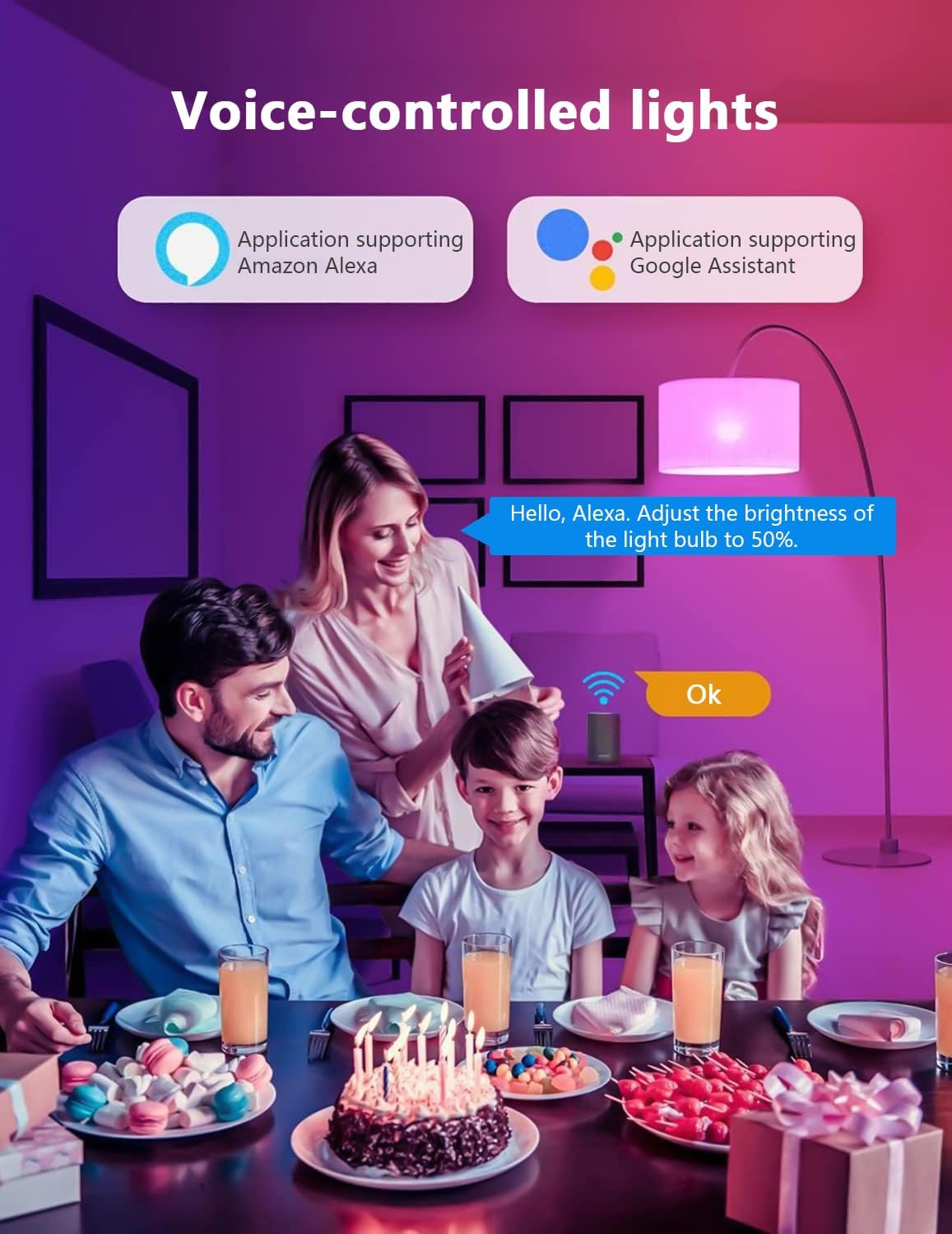 BELEAAD 10W Smart Light Bulb, Wifi & Bluetooth E27 Smart LED Bulb, 1000Lm RGBCW Alexa Colour Changing, Dimmable Multicolour, 2 Pack Value Bundle, App & Voice Control for Indoor Home image number 2