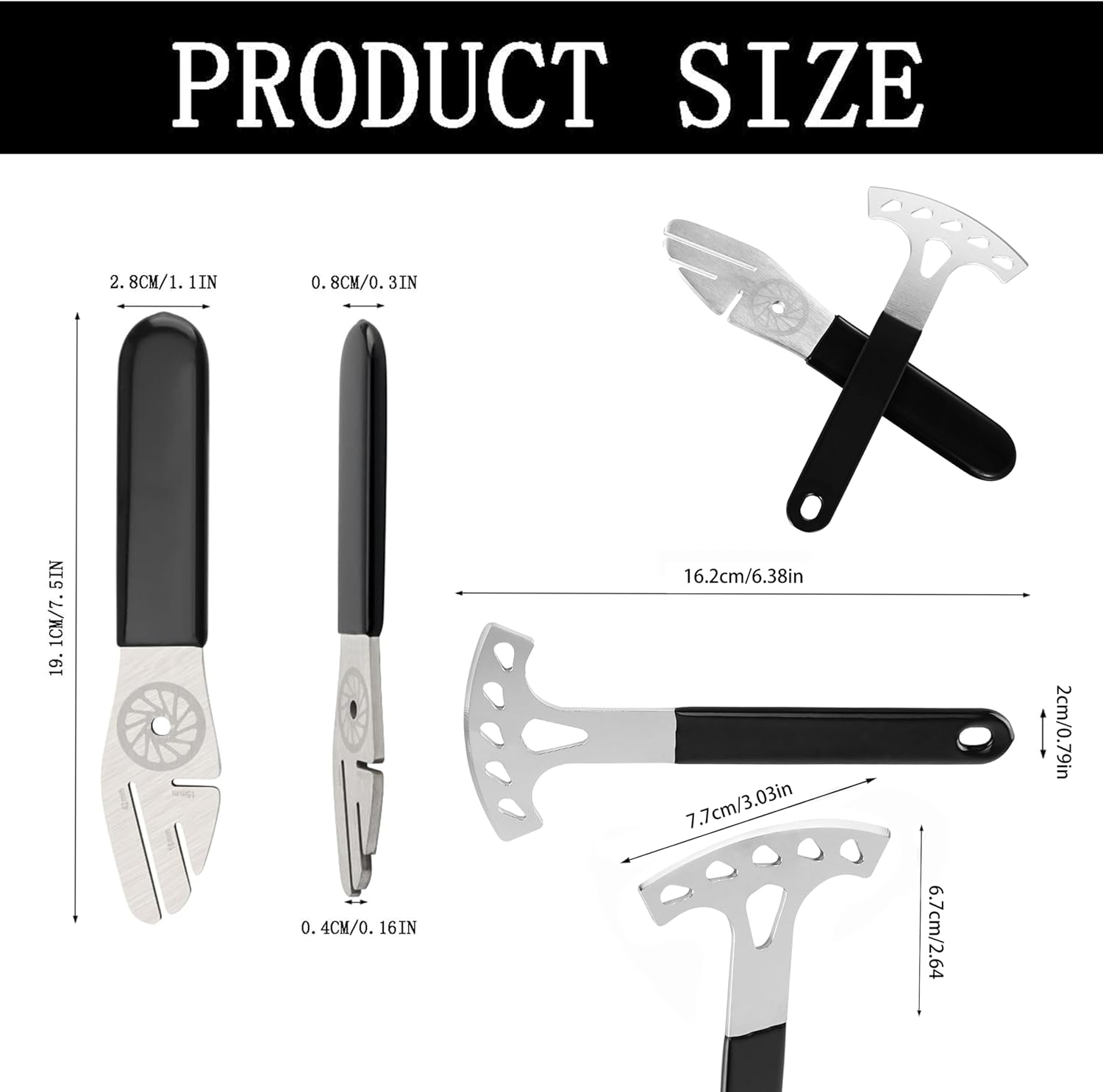 2Pcs Rotor Truing Fork,Bicycle Disk Brake Rotor Alignment Tool Gap Regulator with 42Mm for Large Adjustment and 15Mm for Small Adjustment,Burr-Free Edges,No Damage to Your Disk,Repair Tools image number 2