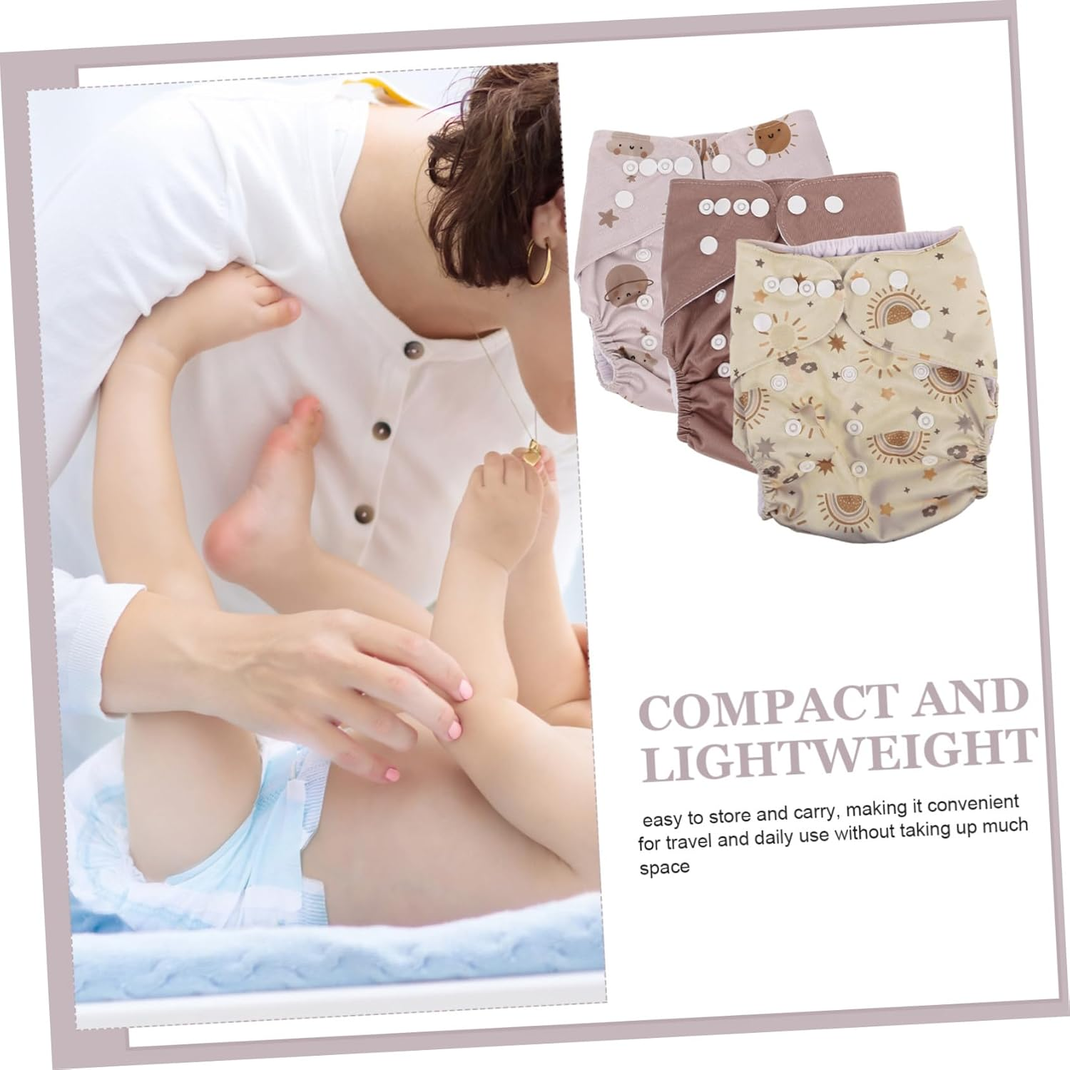 Baby Cloth Diapers Reusable Waterproof Swim Diaper for Newborns Unisex Washable Training Pants Suitable for Travel and Swimming Pink image number 6