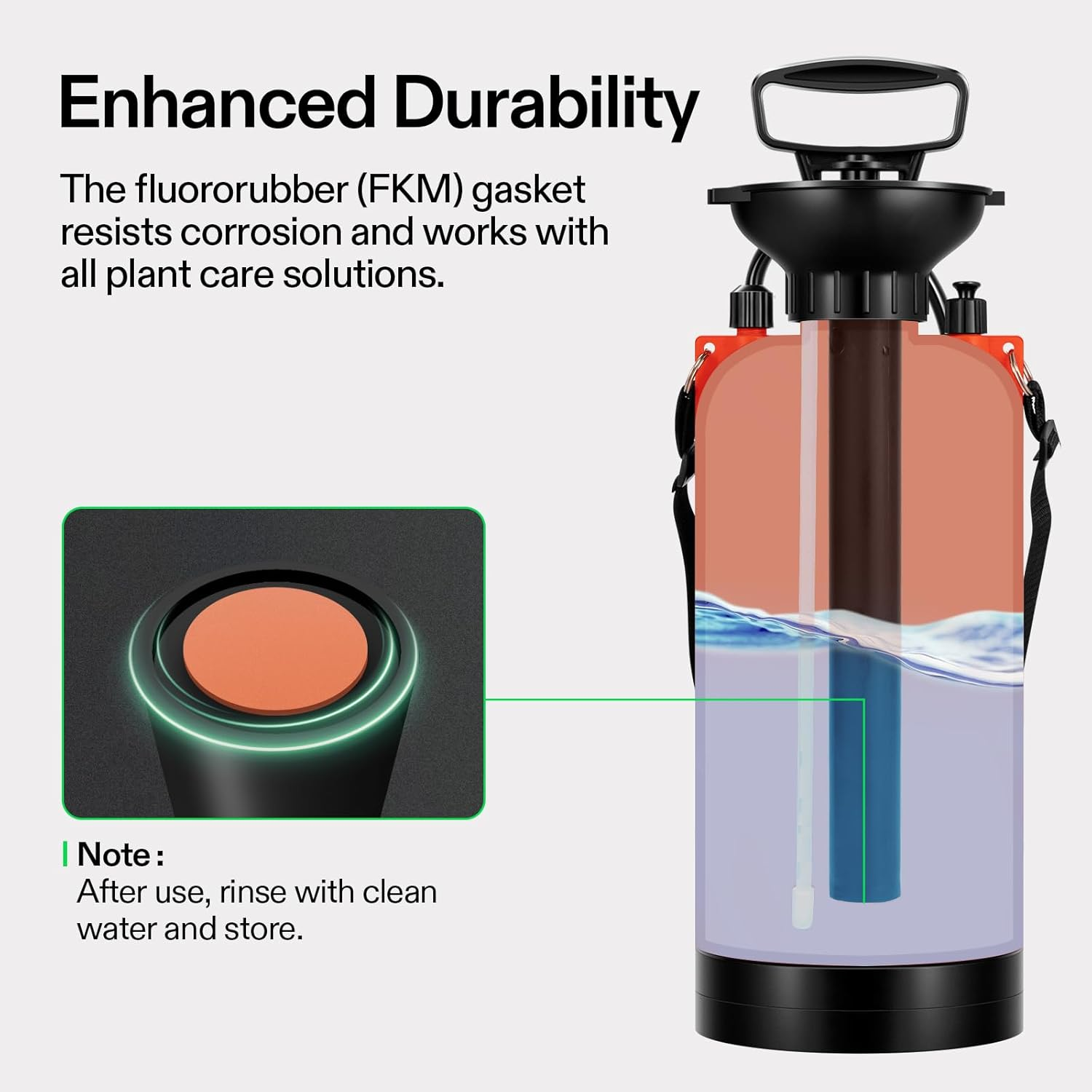 VIVOSUN 1.85-Gallon Pump Pressure Sprayer, Pressurized Lawn & Garden Water Spray Bottle with Adjustable Shoulder Strap, for Spraying Plants, Garden Watering and Household Cleaning image number 5