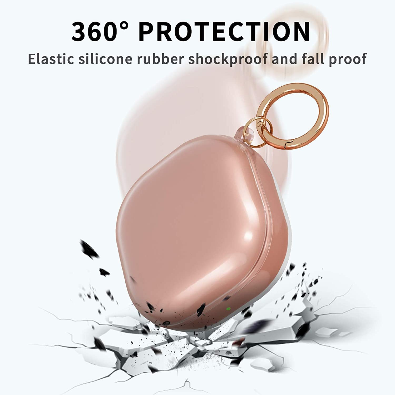 T Tersely Transparent Clear Case with Keychain for Samsung Galaxy Buds FE/2 Pro/2/Pro/Live, Shock Proof Protective Resistant Cover Holder image number 2