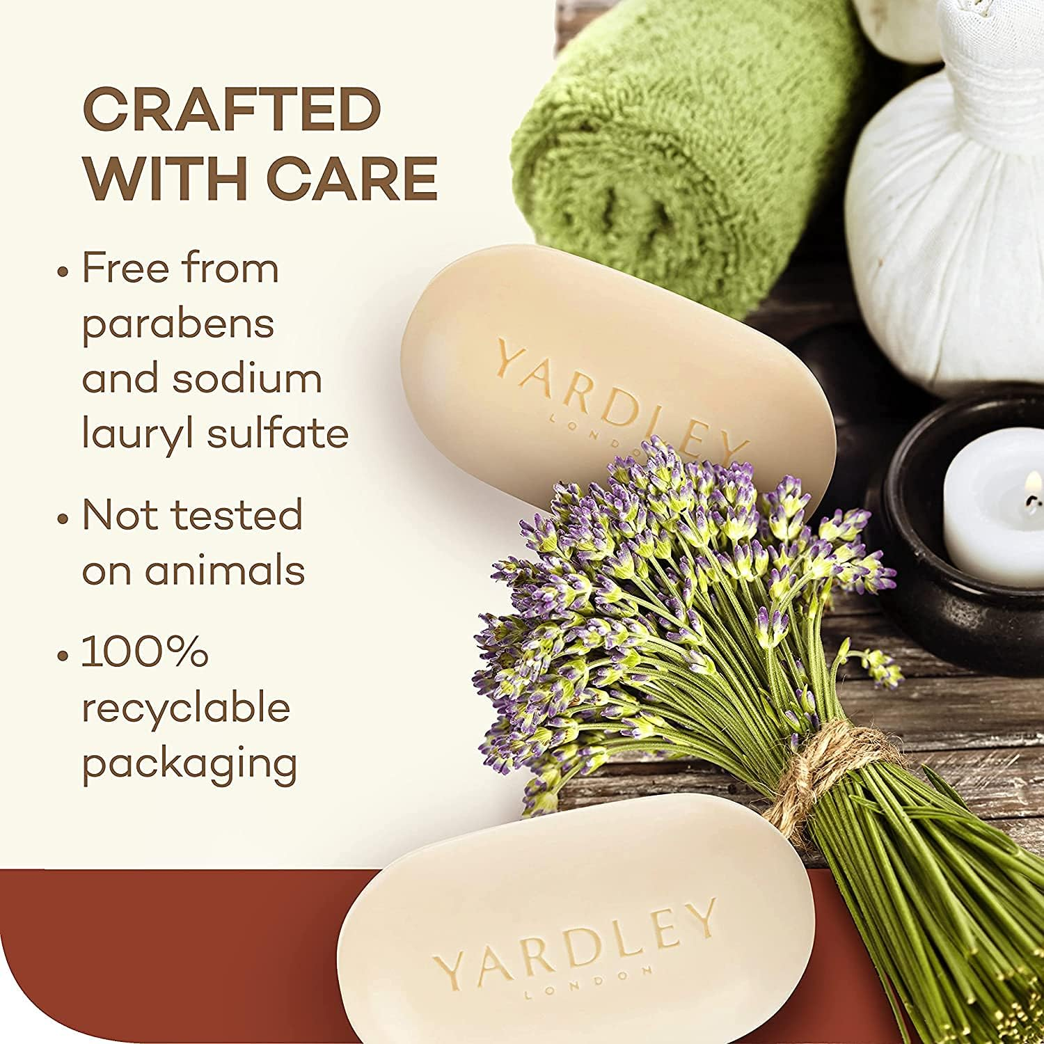 Yardley Moisturizing Bar Cocoa Butter 4.25 Oz (Pack of 6) image number 6