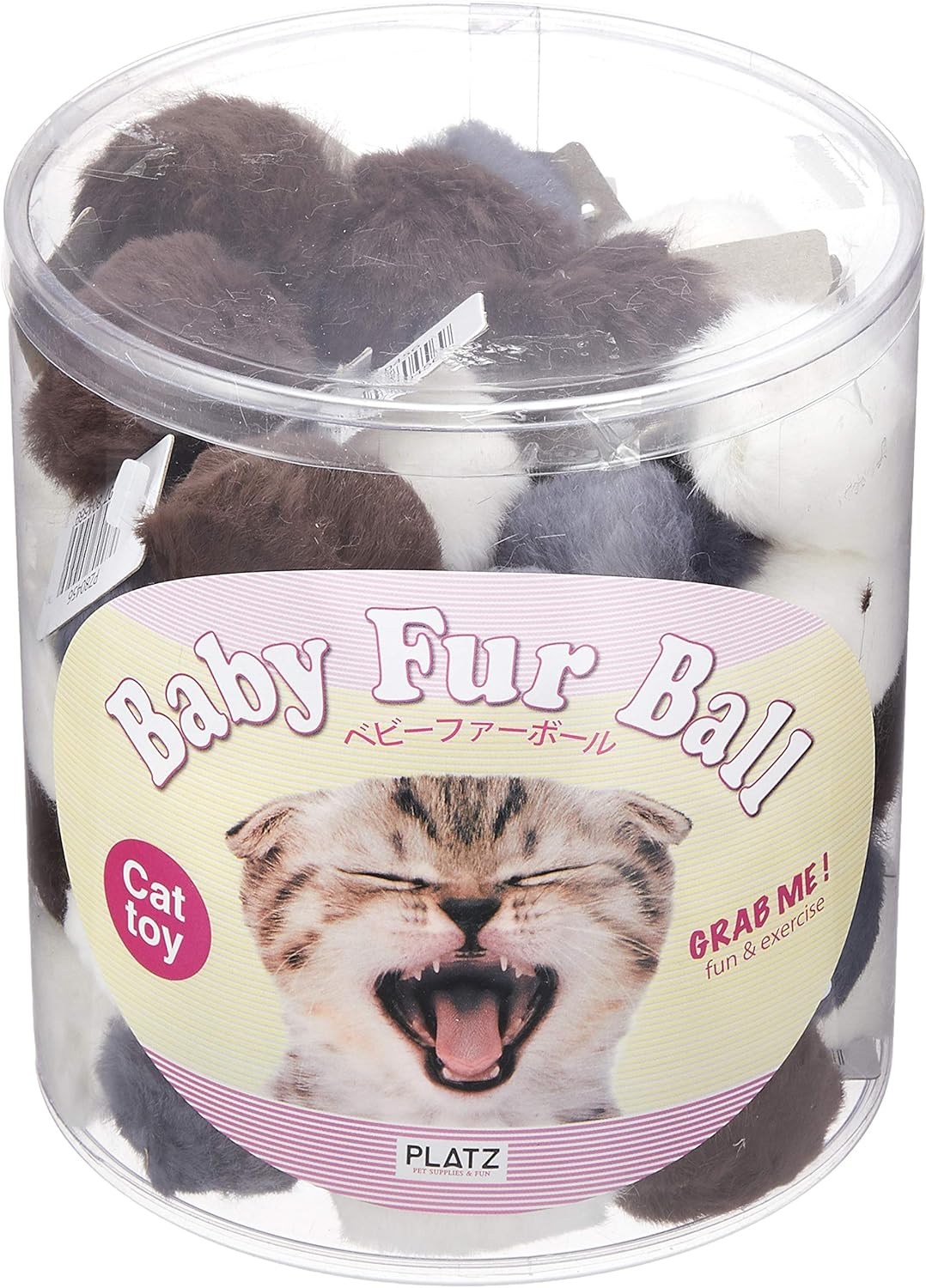 PLATZ PET SUPPLIES & FUN Cat Toy Cat Toy Baby Fur Ball Canister 60Pcs image number 1