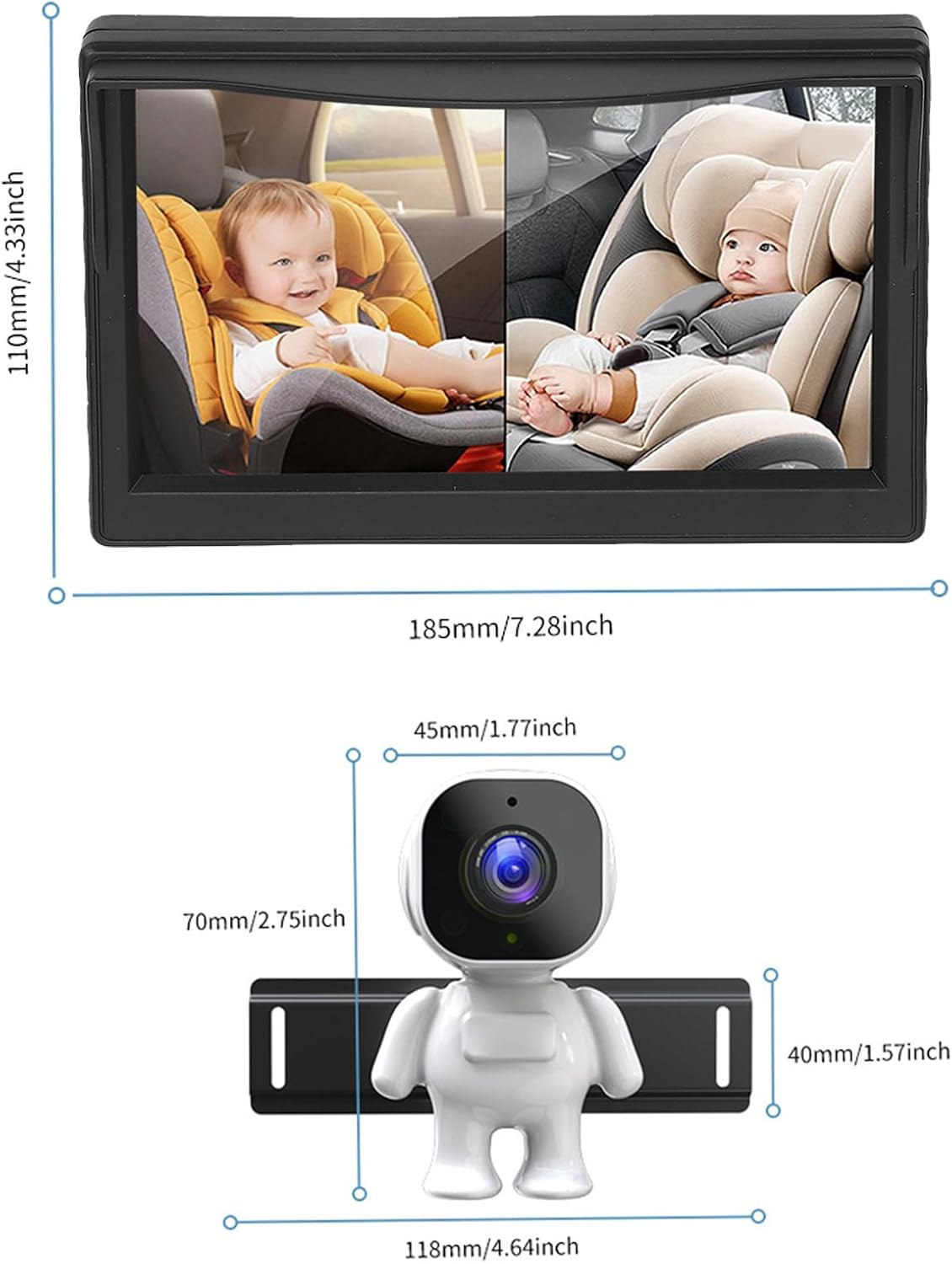 Baby Car Camera 5 Inch HD Display Night Vision Safety Camera Infant Display Driving image number 1