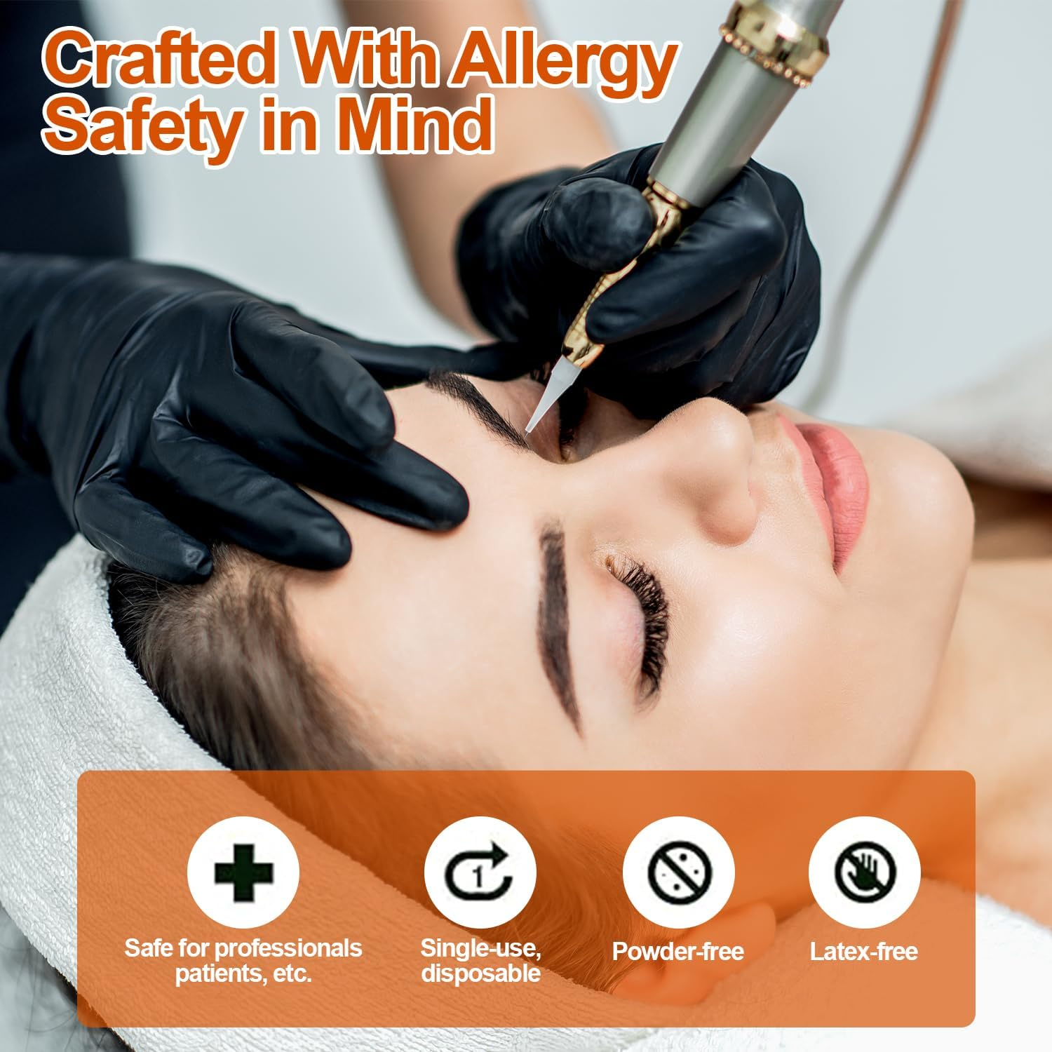 COZY CORE Black Nitrile Gloves,6.0 Mil, 100 Pcs Quality Stretch Nitrile Chemical Resistant Medical Cooking Cleaning Disposable Black Gloves image number 1