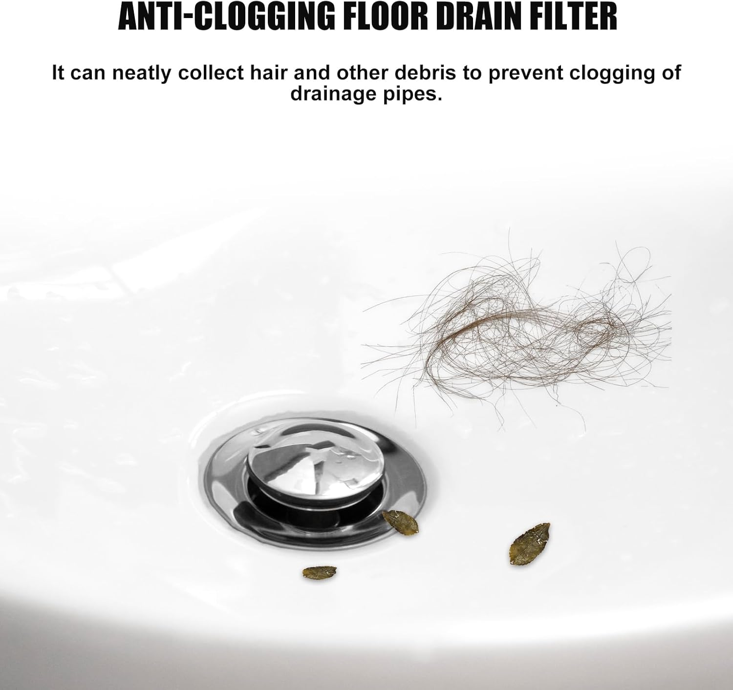 Stainless Steel Floor Drain Filter, Short-Styled Pop-Up Sink Drain Filter Multifunctional Bathtub Sink Drain Strainer Bathroom Sink Stopper for Kitchen Bathroom Supplies image number 6