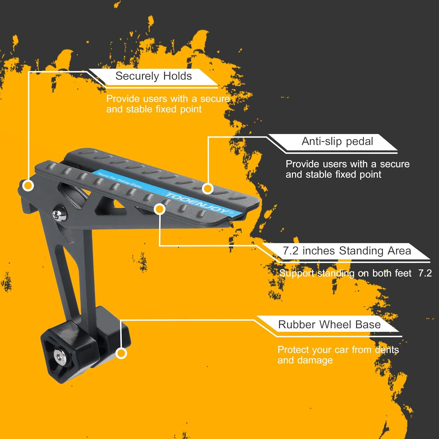 COWVIE Foldable Car Door Step Stand Pedal - Access to Vehicle'S Top Roof Both Feet Stand Pedal Ladder for Most SUV Truck Jeep Black (Fit F150)