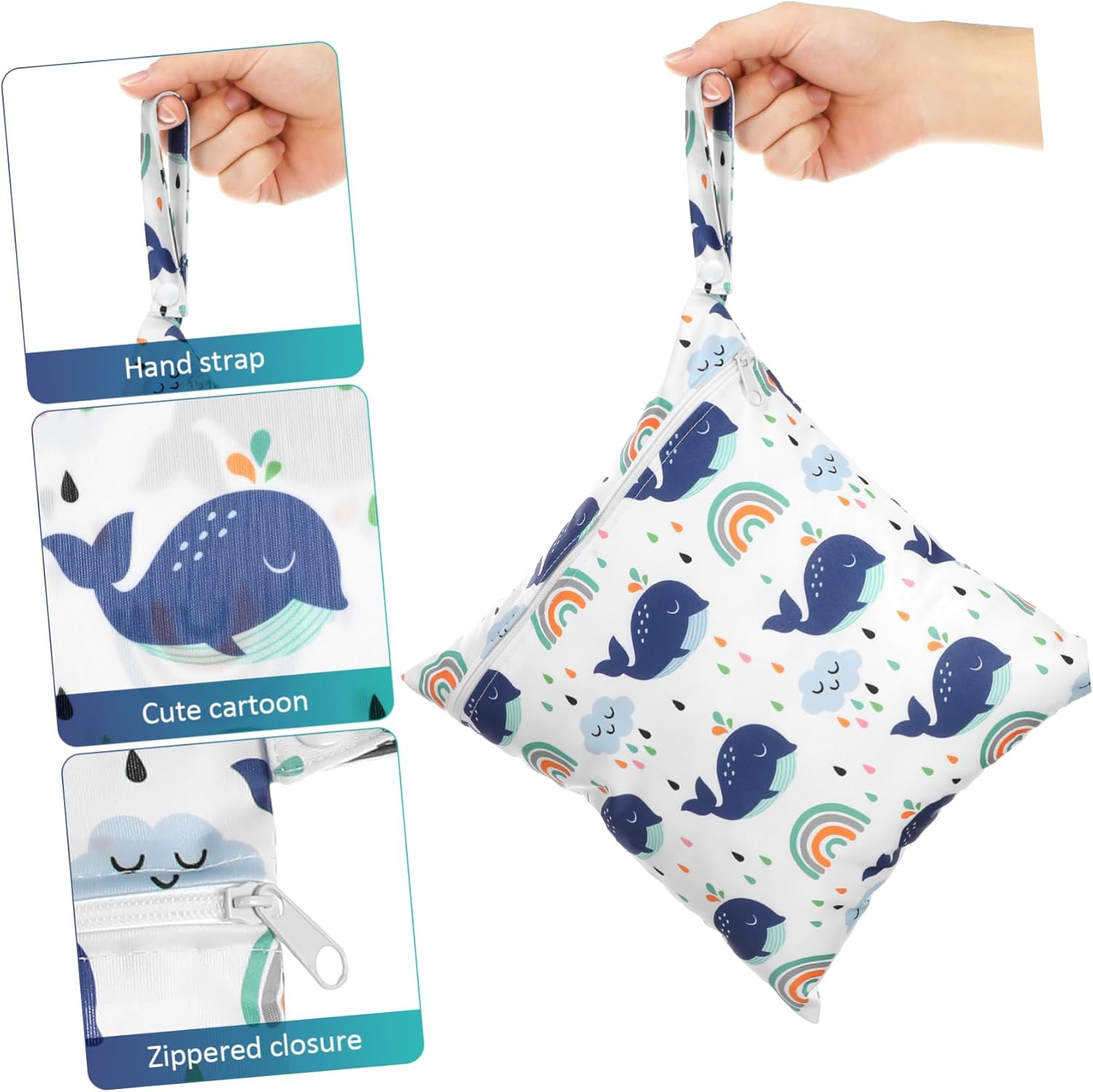 GARVALON 2Pcs Diaper Bag Storage Pouches Nappy Caddy Wet Bags for Swimmers Organiser Nappies