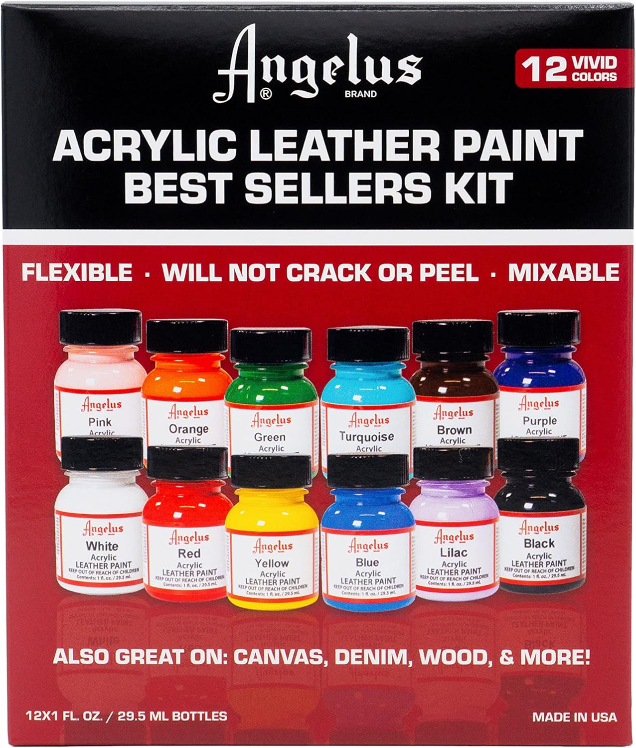 Angelus Acrylic Leather Paint Set, Best Sellers image number 3